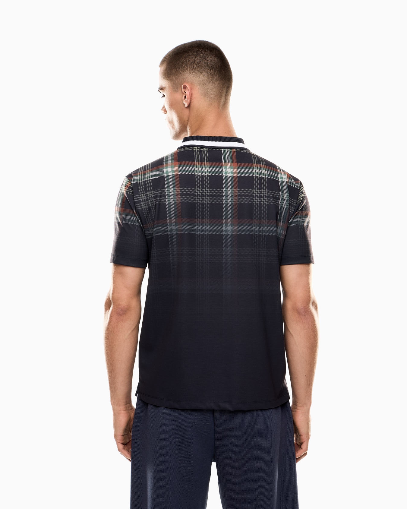 Golf Club polo shirt in stretch technical fabric with a check motif Slide 2