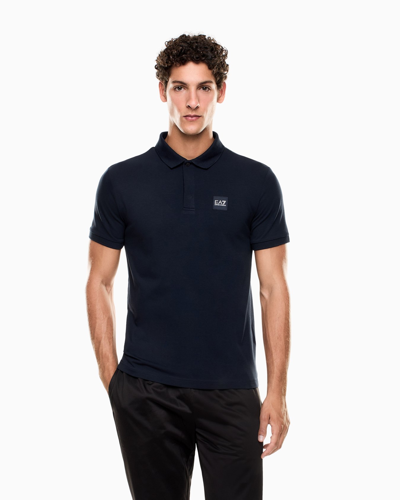 Visibility stretch cotton-jersey polo shirt Slide 3