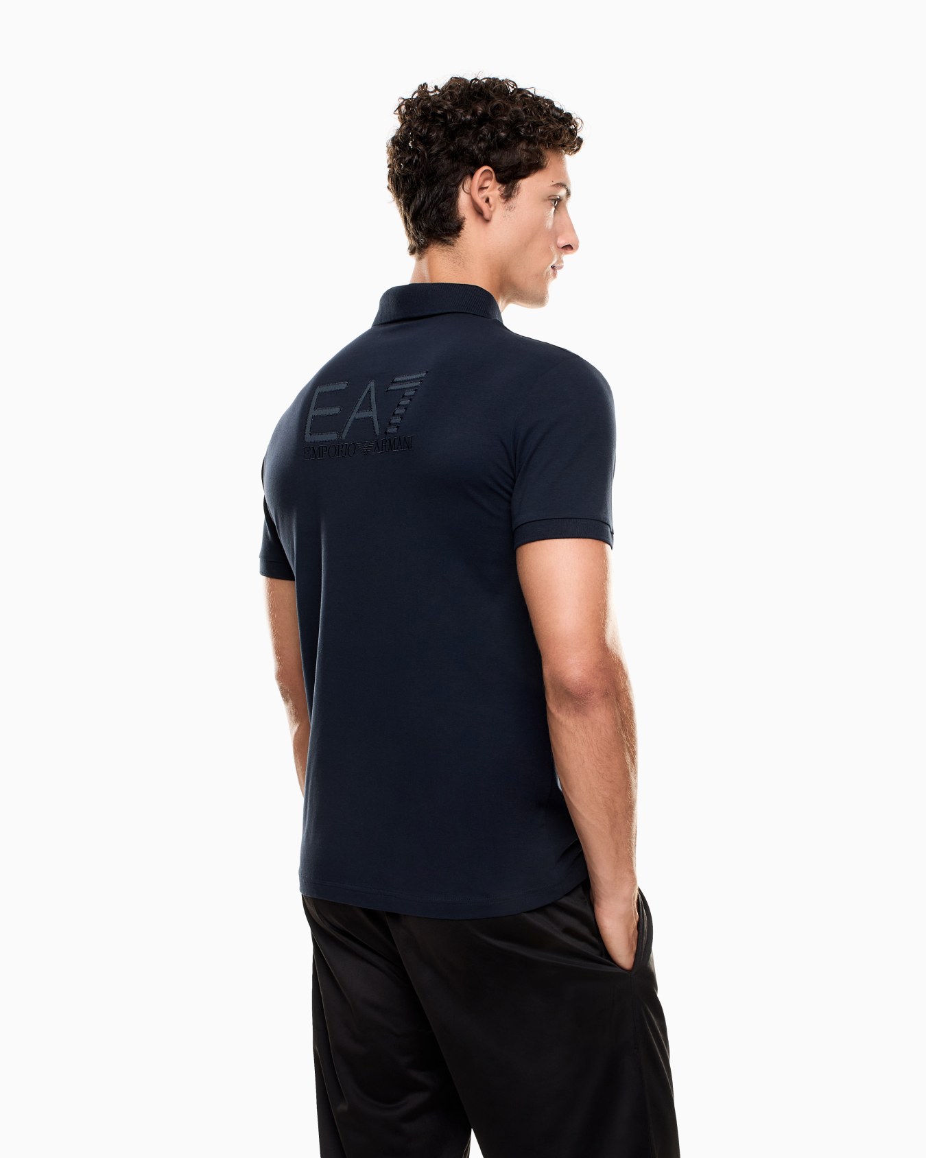 Visibility stretch cotton-jersey polo shirt Slide 2