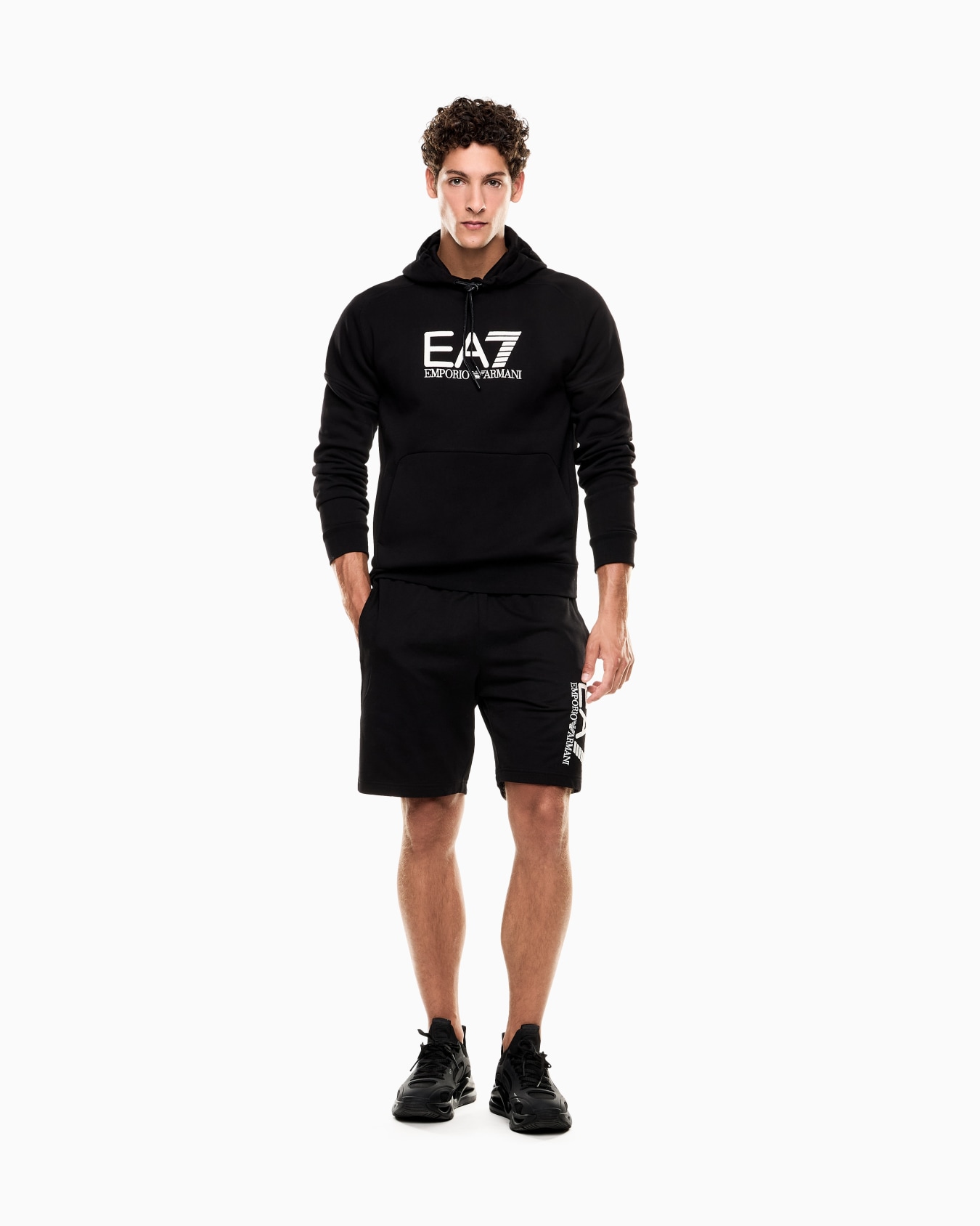 Sweat-shirt à capuche Visibility en mélange de coton Diapositive 1