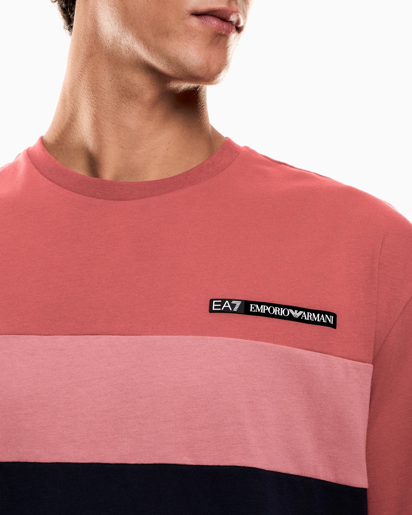 Athletic Colour Block クルーネックTシャツ コットン混紡 スライドする 4
