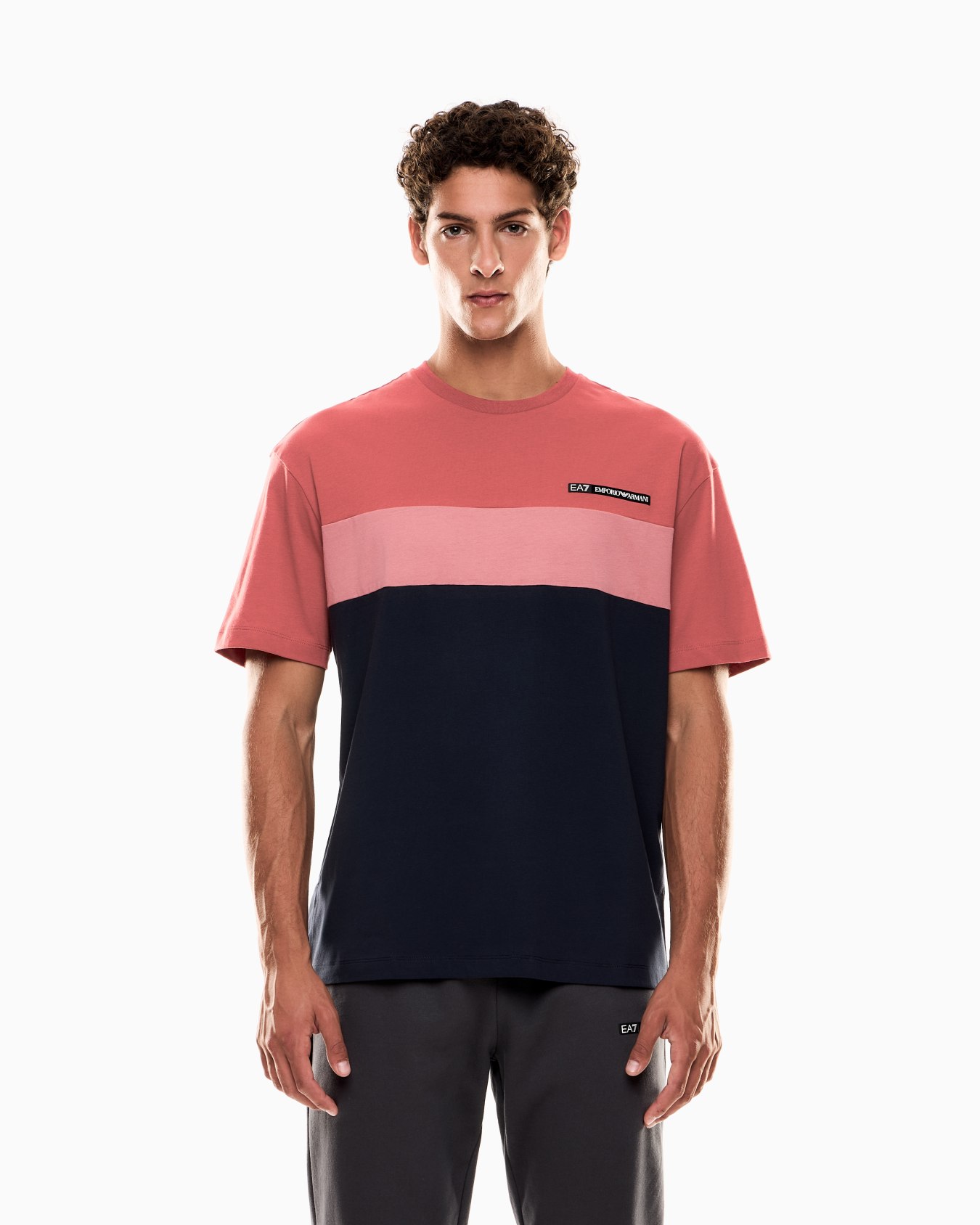 Athletic Colour Block クルーネックTシャツ コットン混紡 スライドする 3