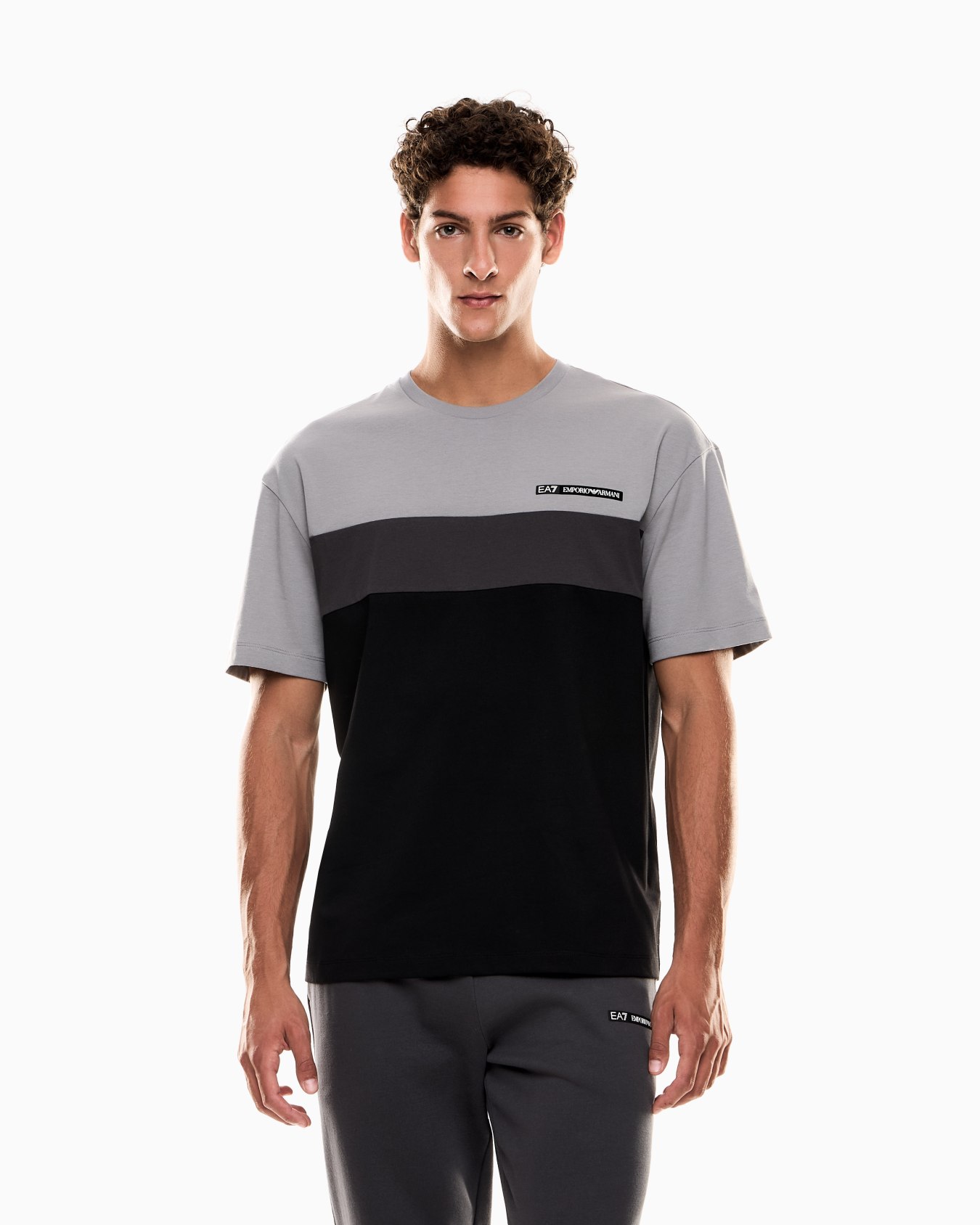 Athletic Colour Block クルーネックTシャツ コットン混紡 スライドする 3
