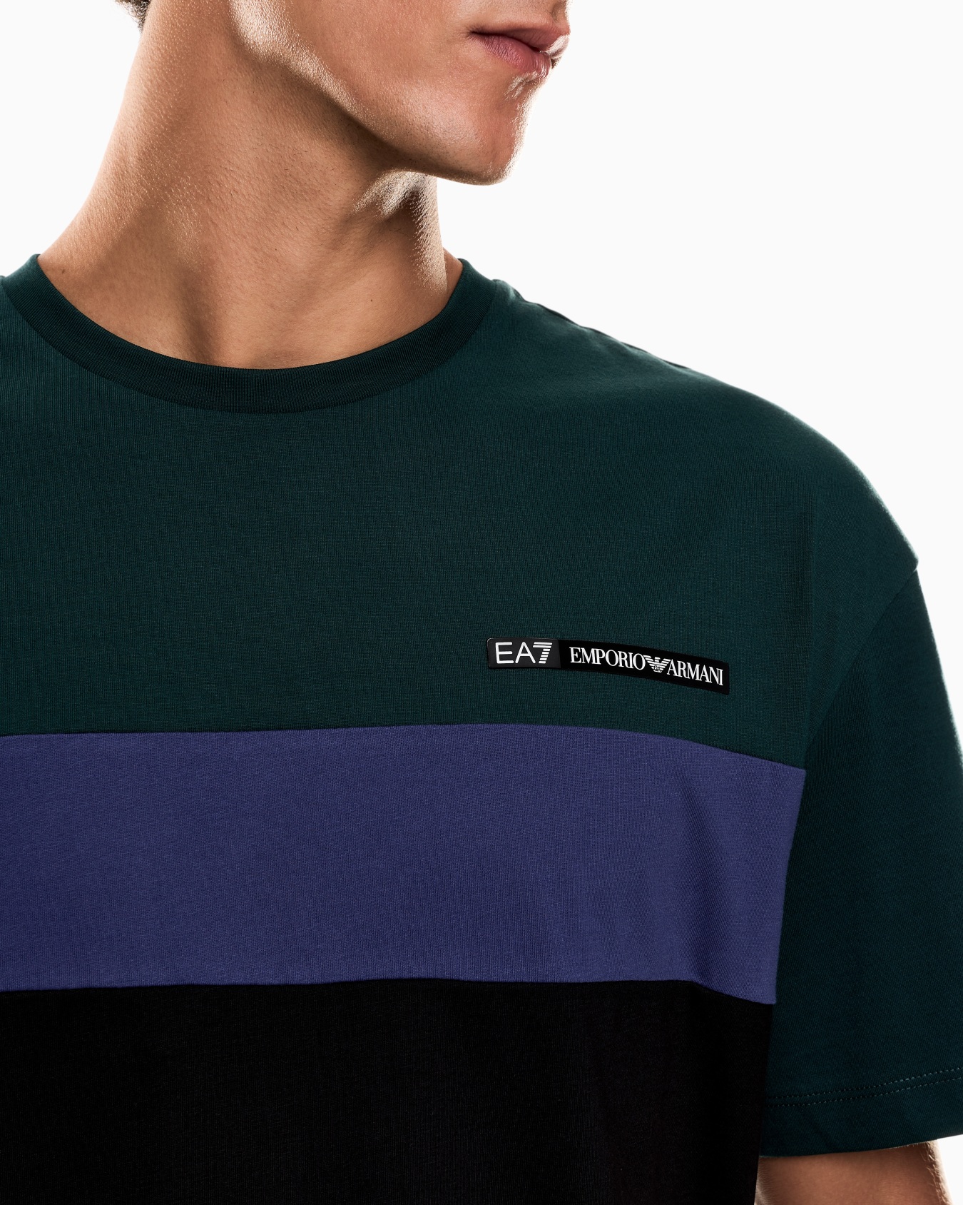 Athletic Colour Block cotton-blend crew-neck T-shirt Slide 4