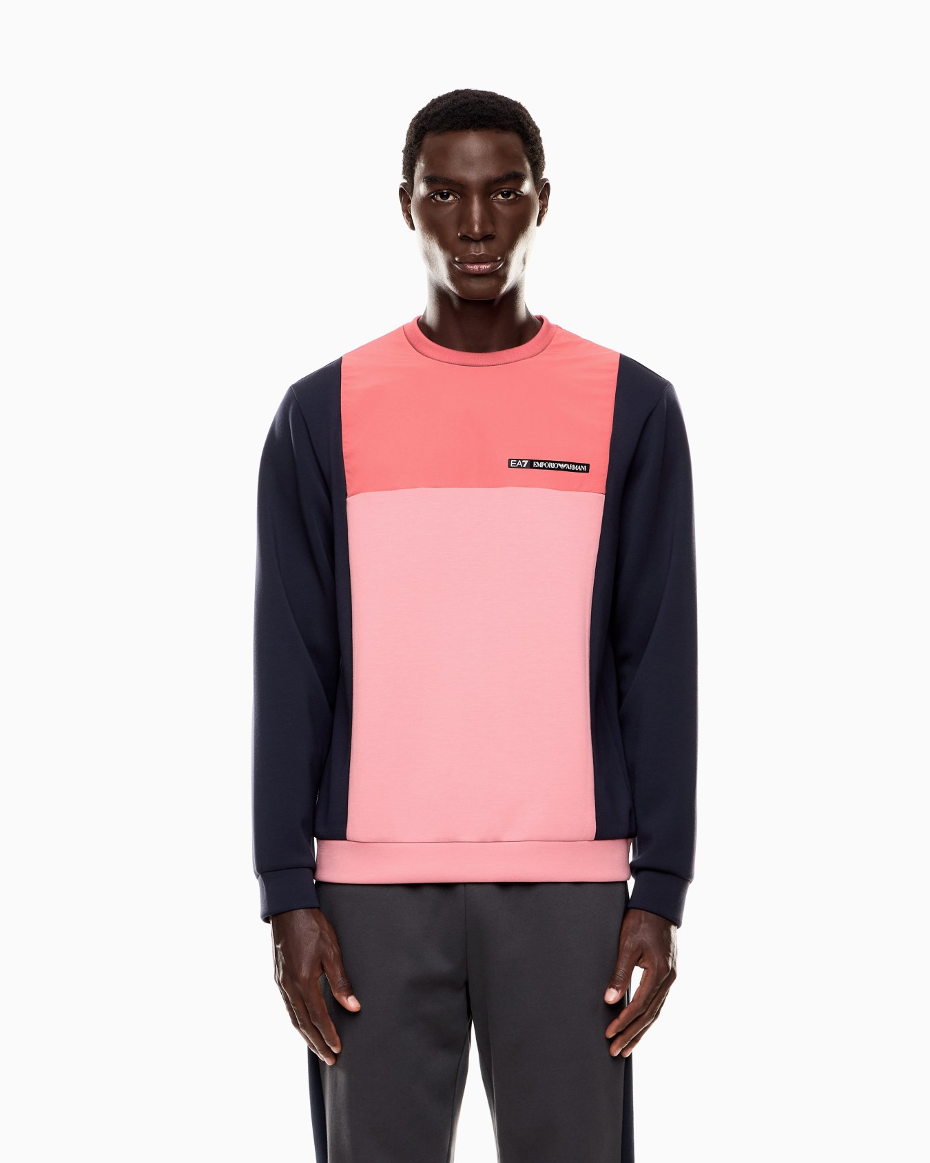 Athletic Colour Block クルーネック スウェットシャツ ストレッチビスコース混紡  スライドする 3