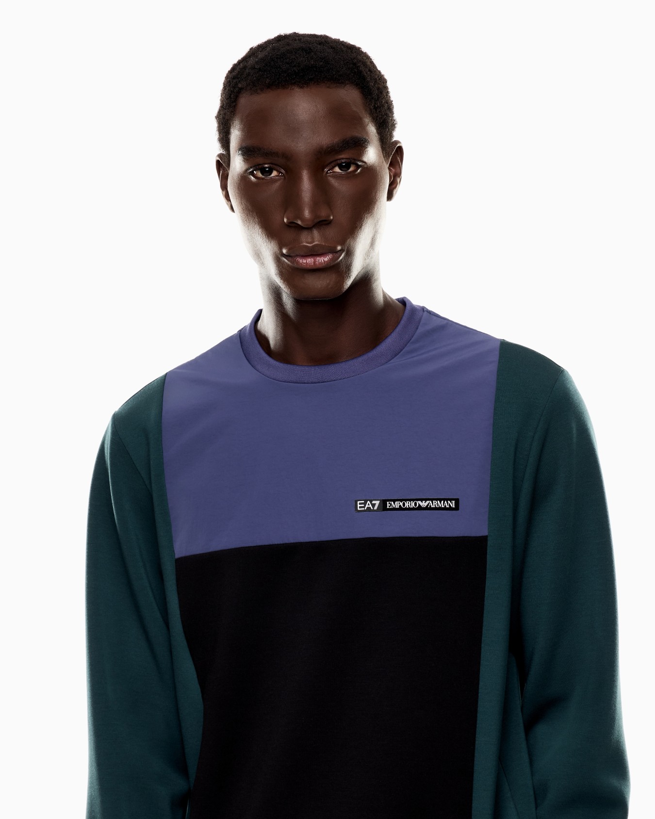 Athletic Colour Block クルーネック スウェットシャツ ストレッチビスコース混紡  スライドする 4