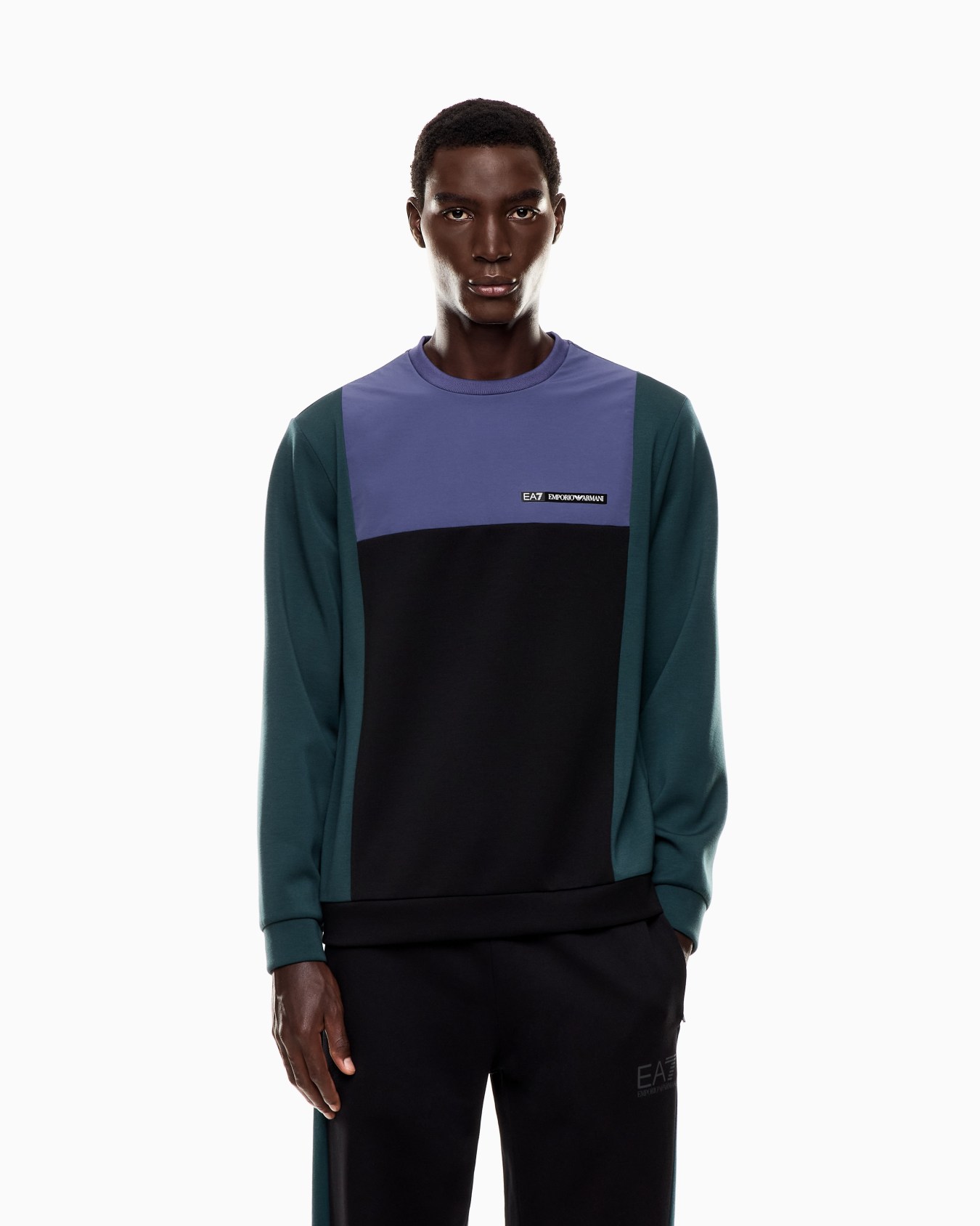 Athletic Colour Block クルーネック スウェットシャツ ストレッチビスコース混紡  スライドする 3