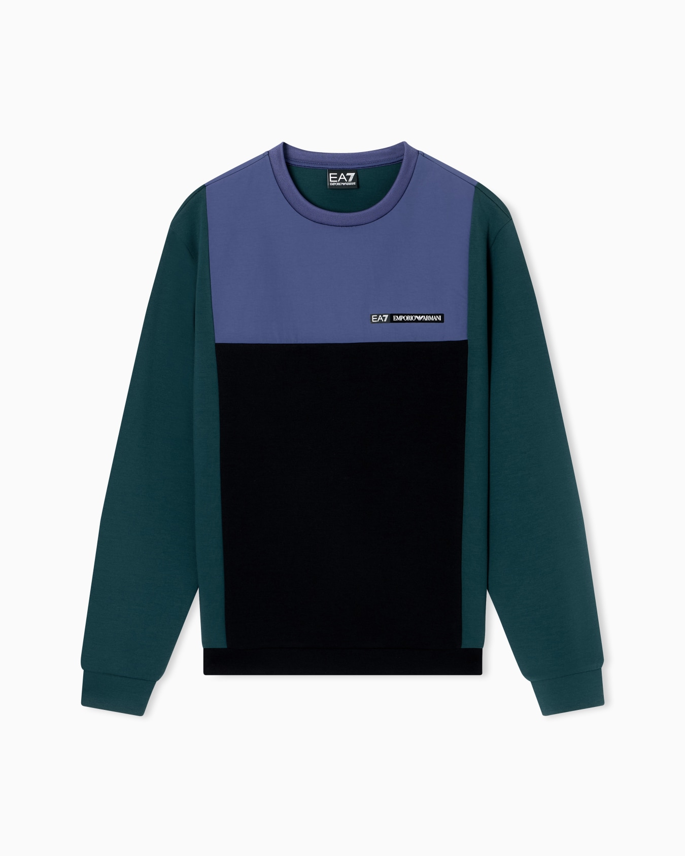 Athletic Colour Block クルーネック スウェットシャツ ストレッチビスコース混紡  スライドする 0