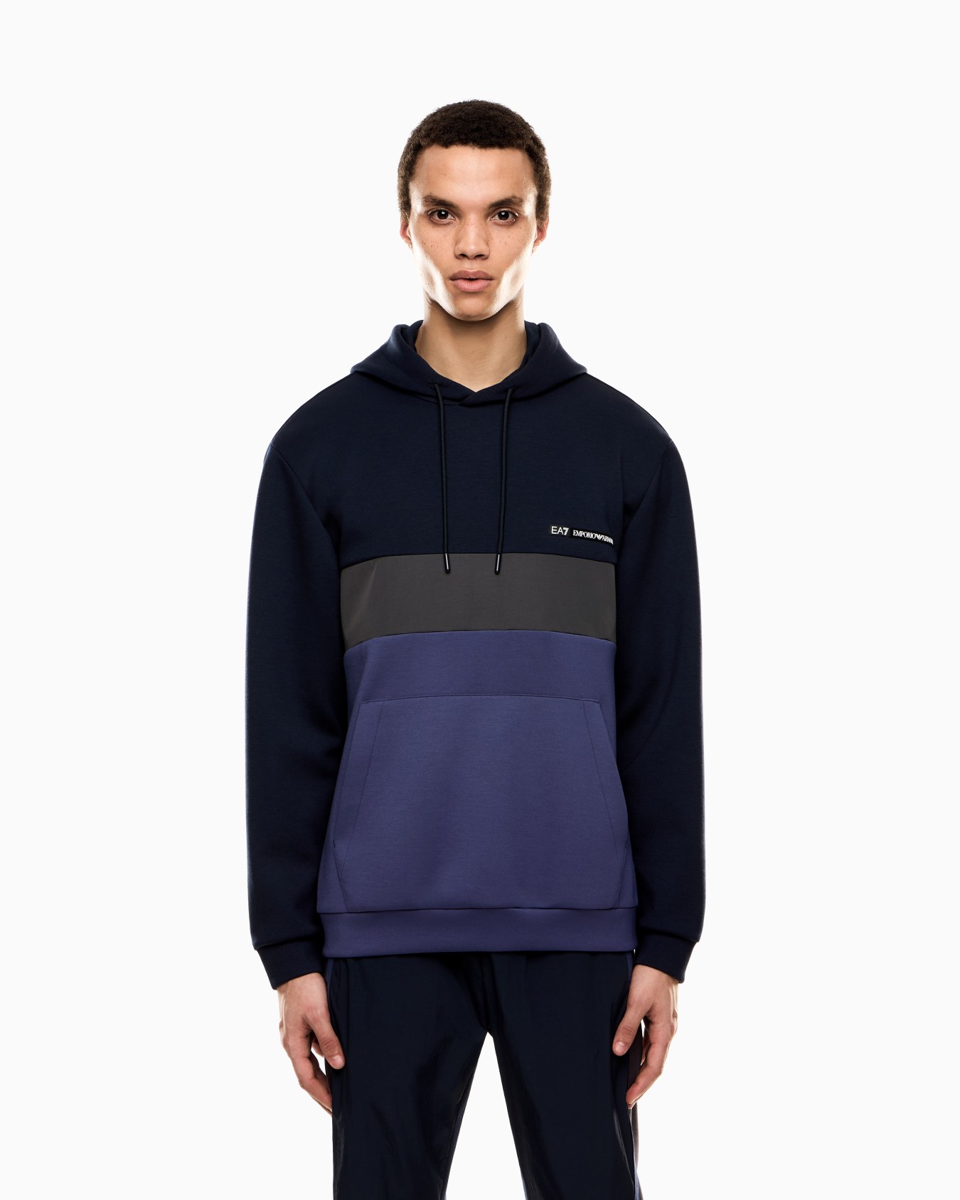 Sudadera con capucha de nailon y mezcla de viscosa Athletic Colour Block Diapositiva 3