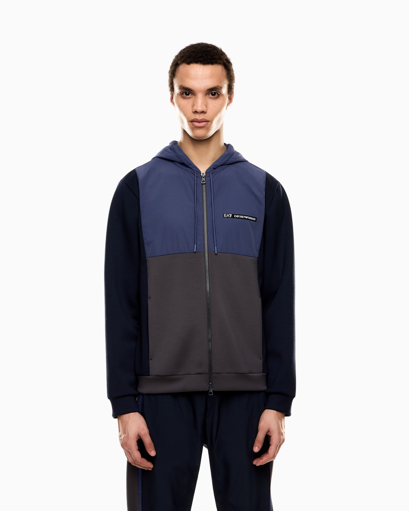 Sudadera con capucha de nailon y mezcla de viscosa Athletic Colour Block Diapositiva 3