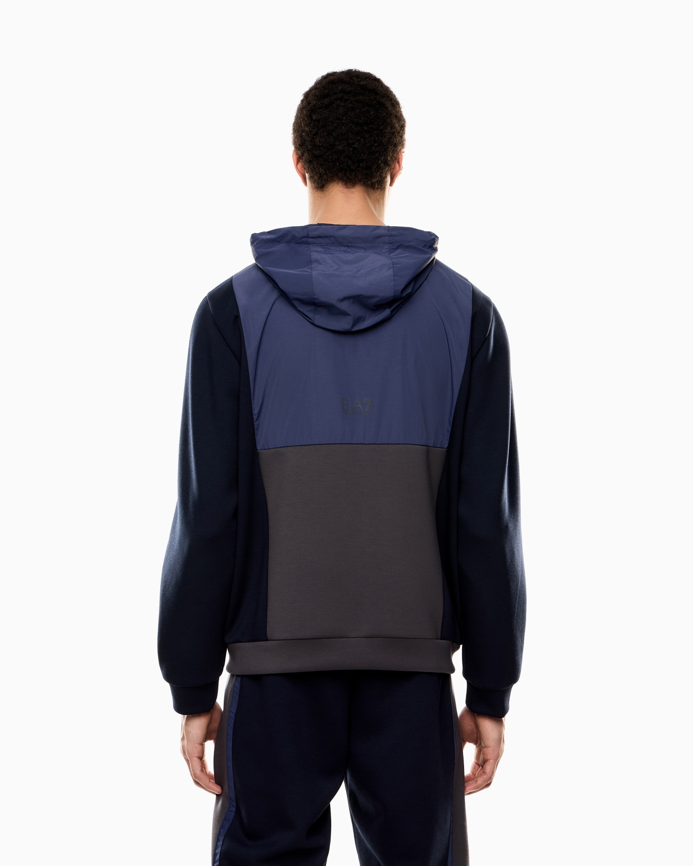 Sudadera con capucha de nailon y mezcla de viscosa Athletic Colour Block Diapositiva 2