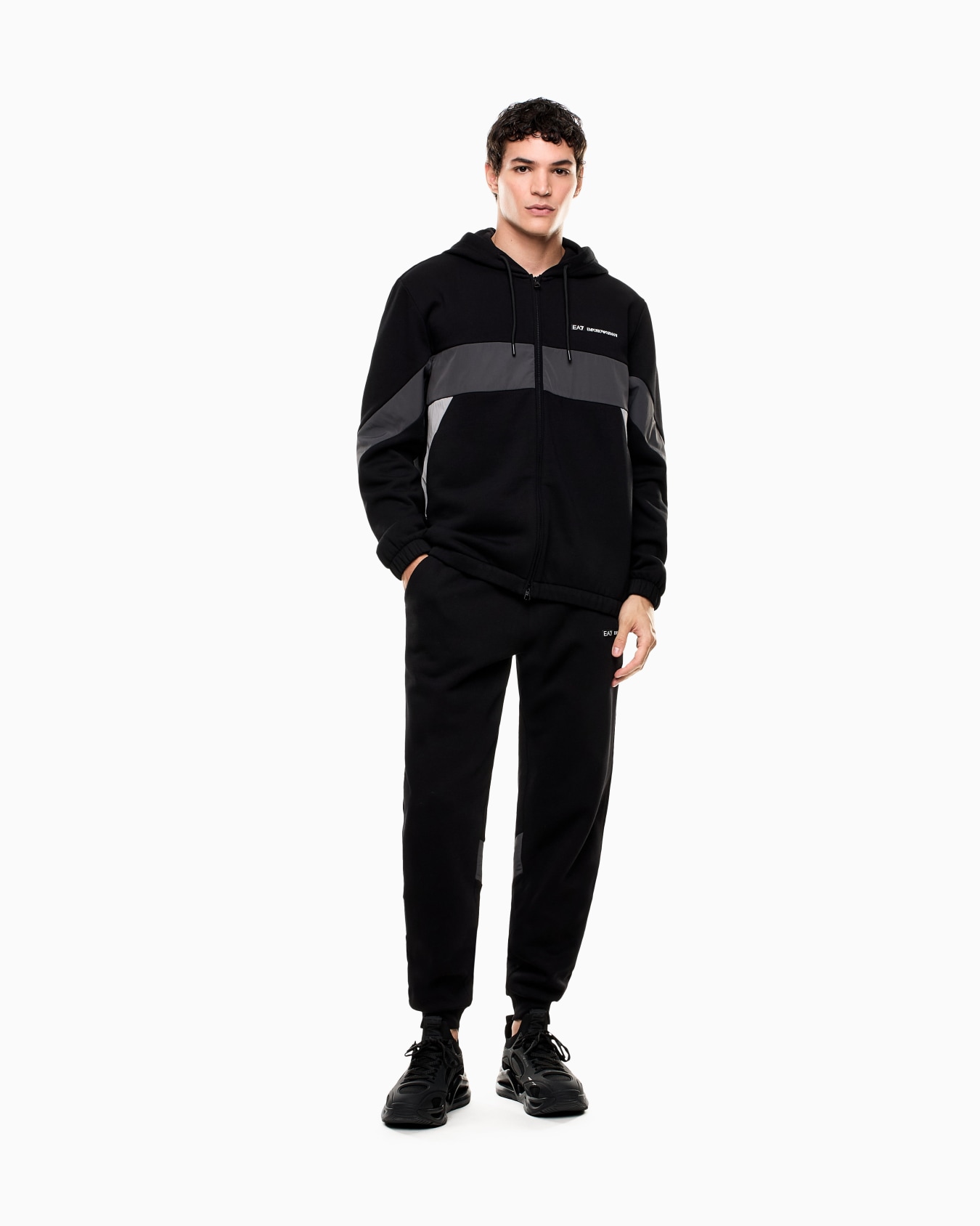 Athletic Colour Block cotton-blend tracksuit  Slide 1