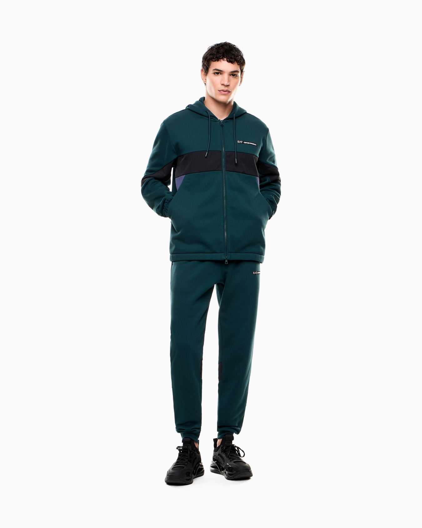 <オンライン限定>Athletic Colour Block トラックスーツ コットン混  スライドする 1
