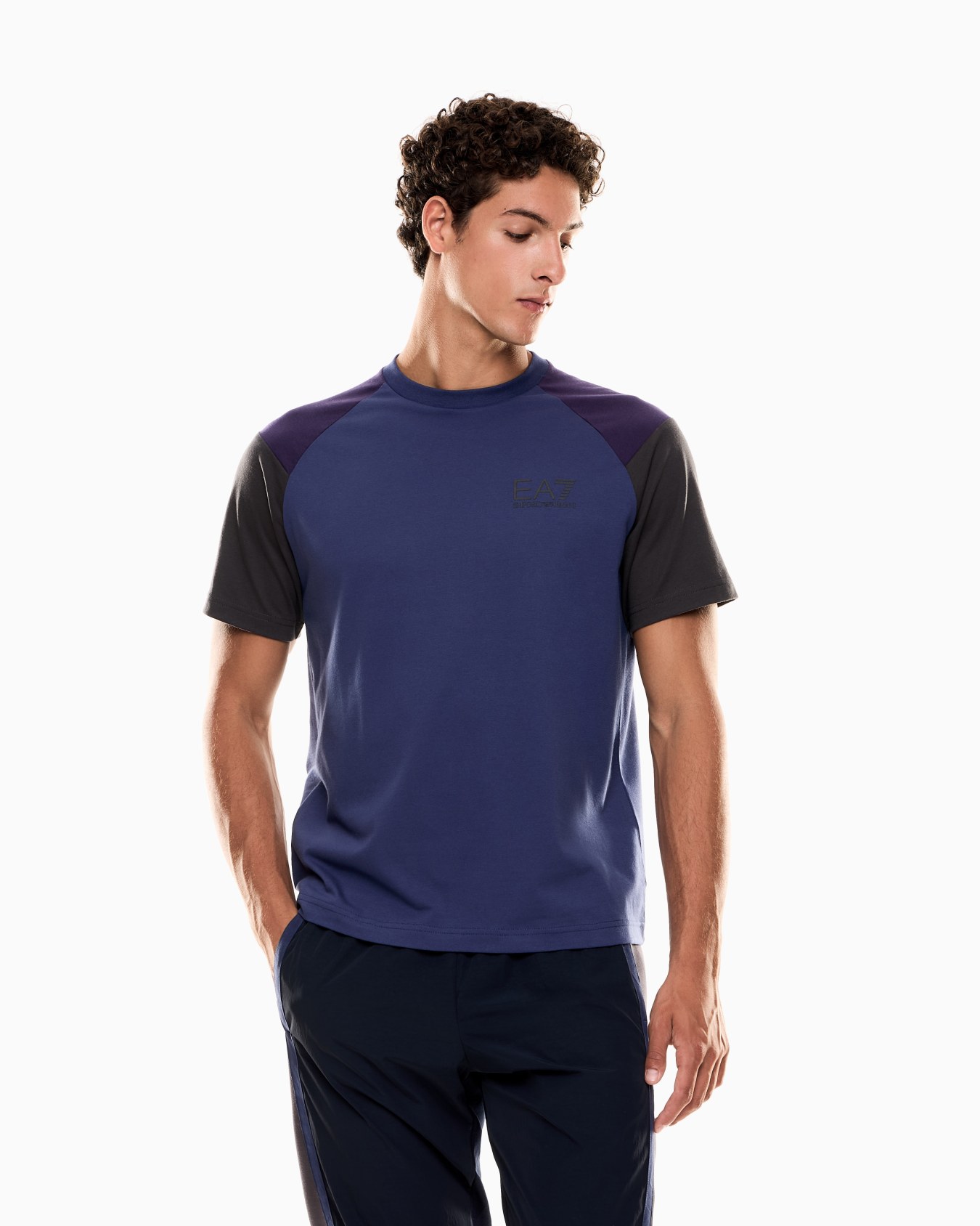T-shirt girocollo Athletic Colour Block in misto cotone organico ASV Slide 3