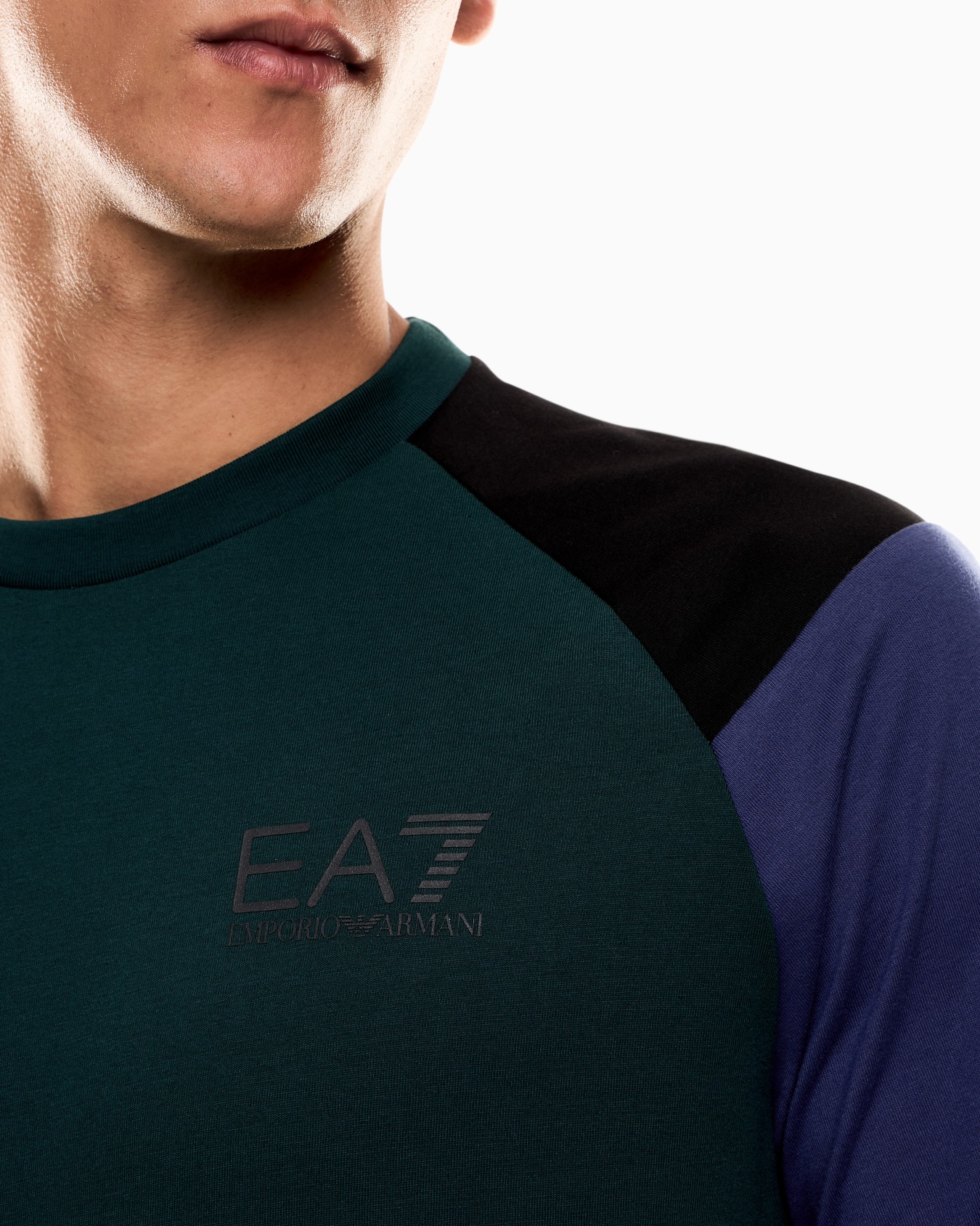 T-shirt girocollo Athletic Colour Block in misto cotone organico ASV Slide 4