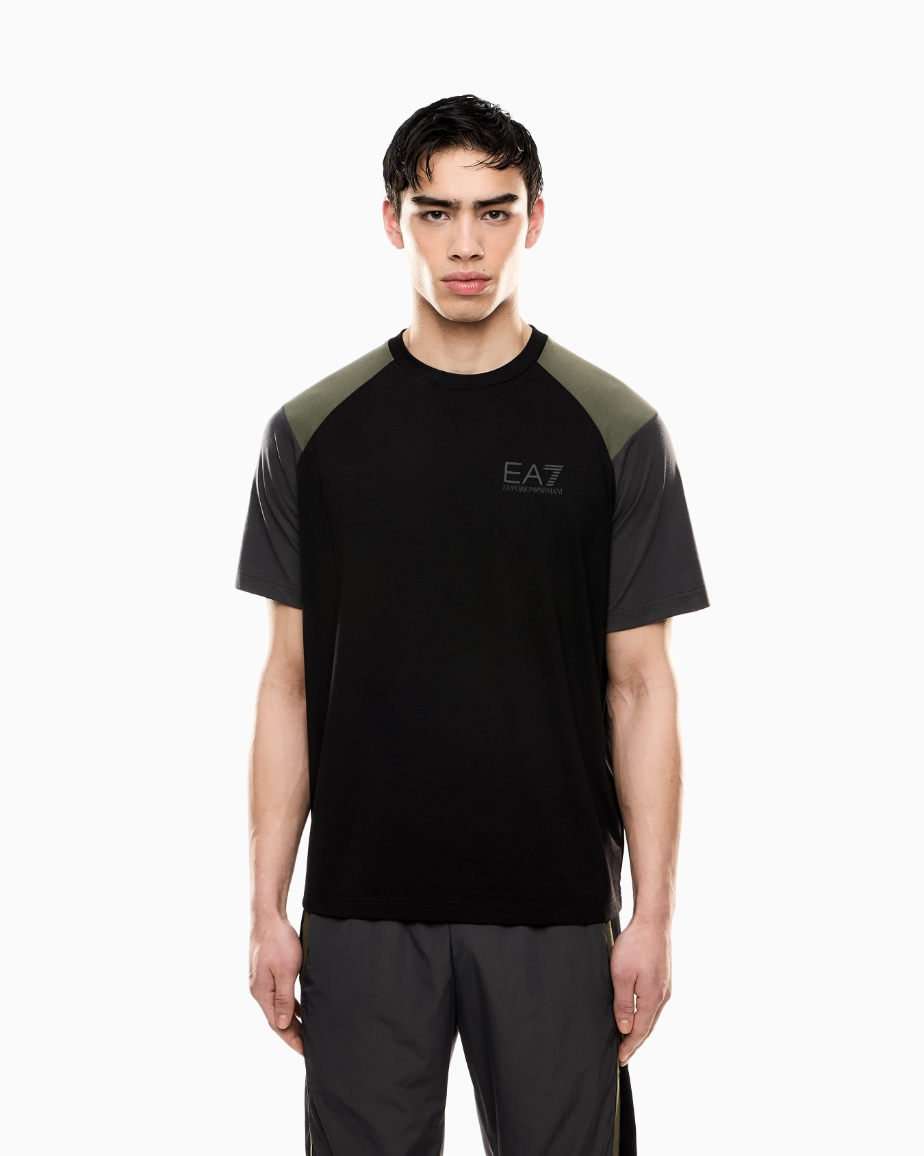 T-shirt girocollo Athletic Colour Block in misto cotone organico ASV Slide 3