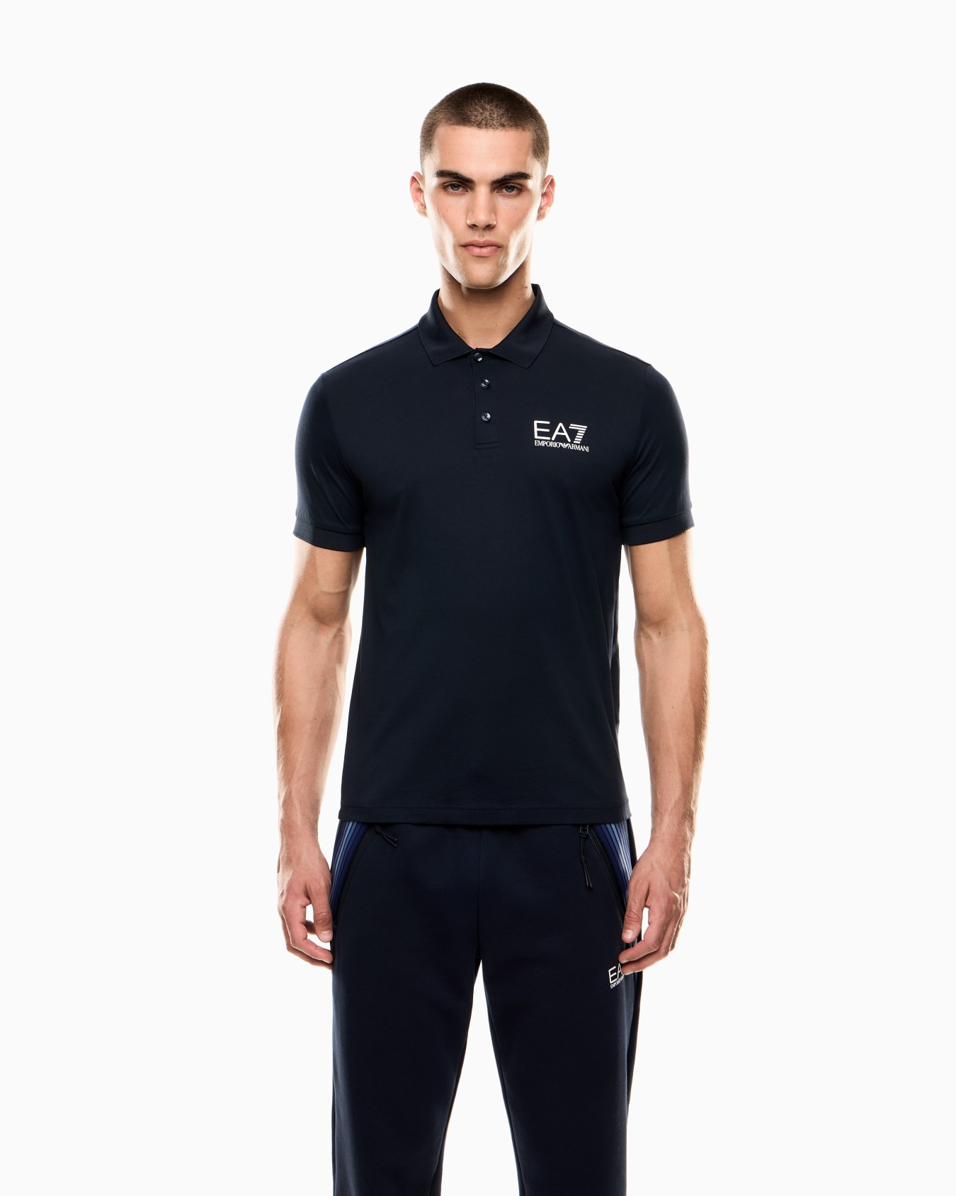 Polo de punto de mezcla de algodón 7 Lines  Diapositiva 3