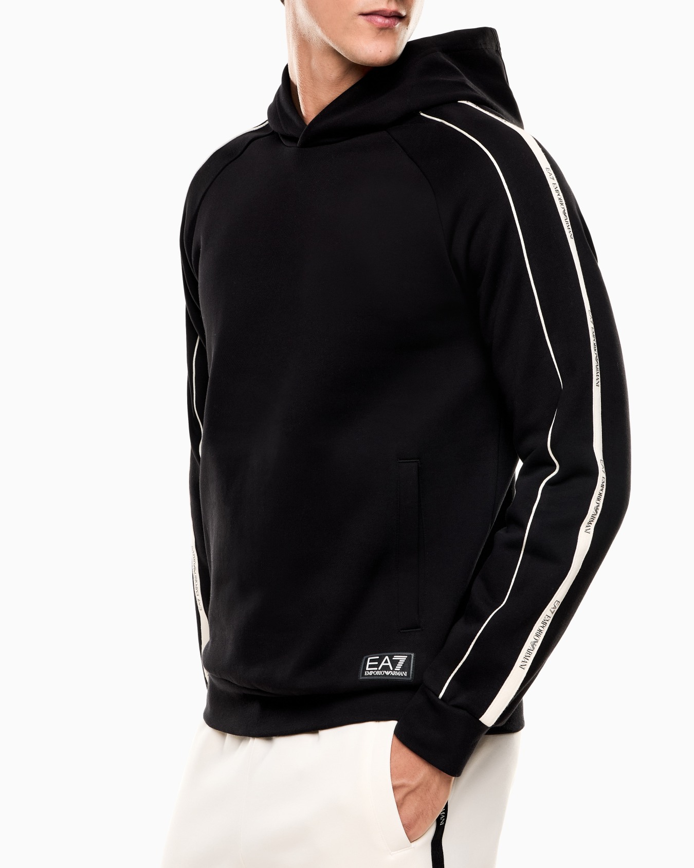 Sweat-shirt à capuche Logo Series en mélange de coton Diapositive 4
