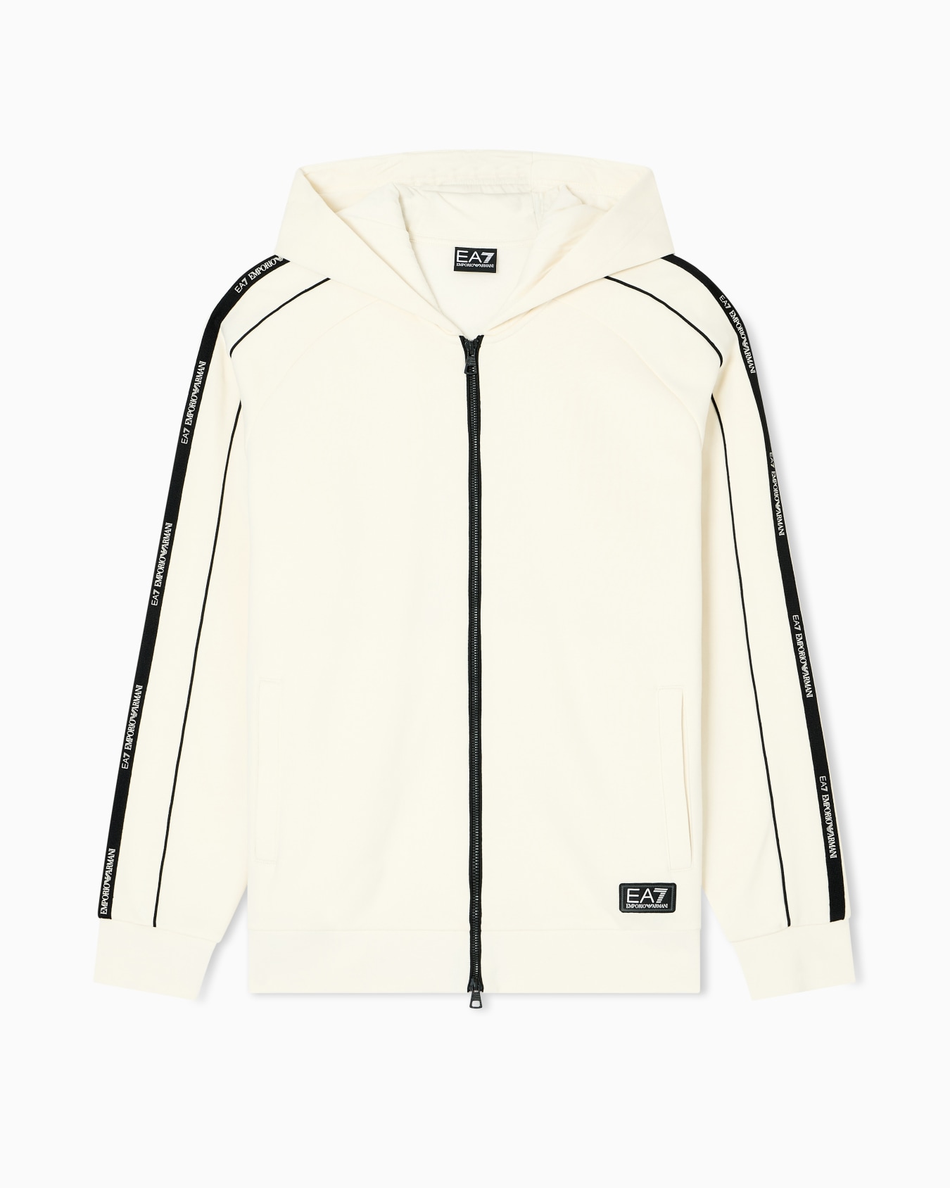 Felpa con cappuccio e zip Logo Series in misto cotone Slide 0