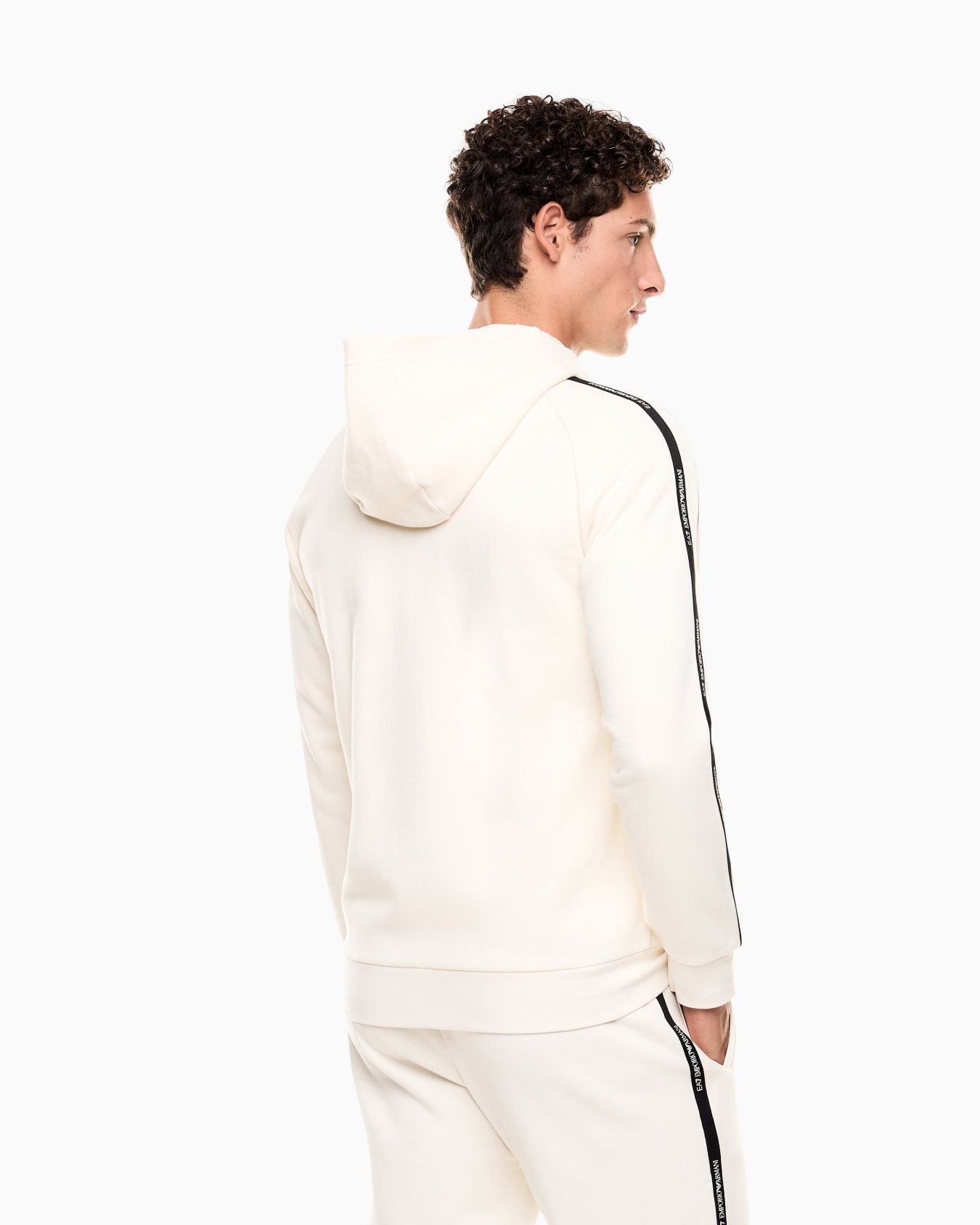 Logo Series cotton-blend hooded zip-up sweatshirt Slide 2