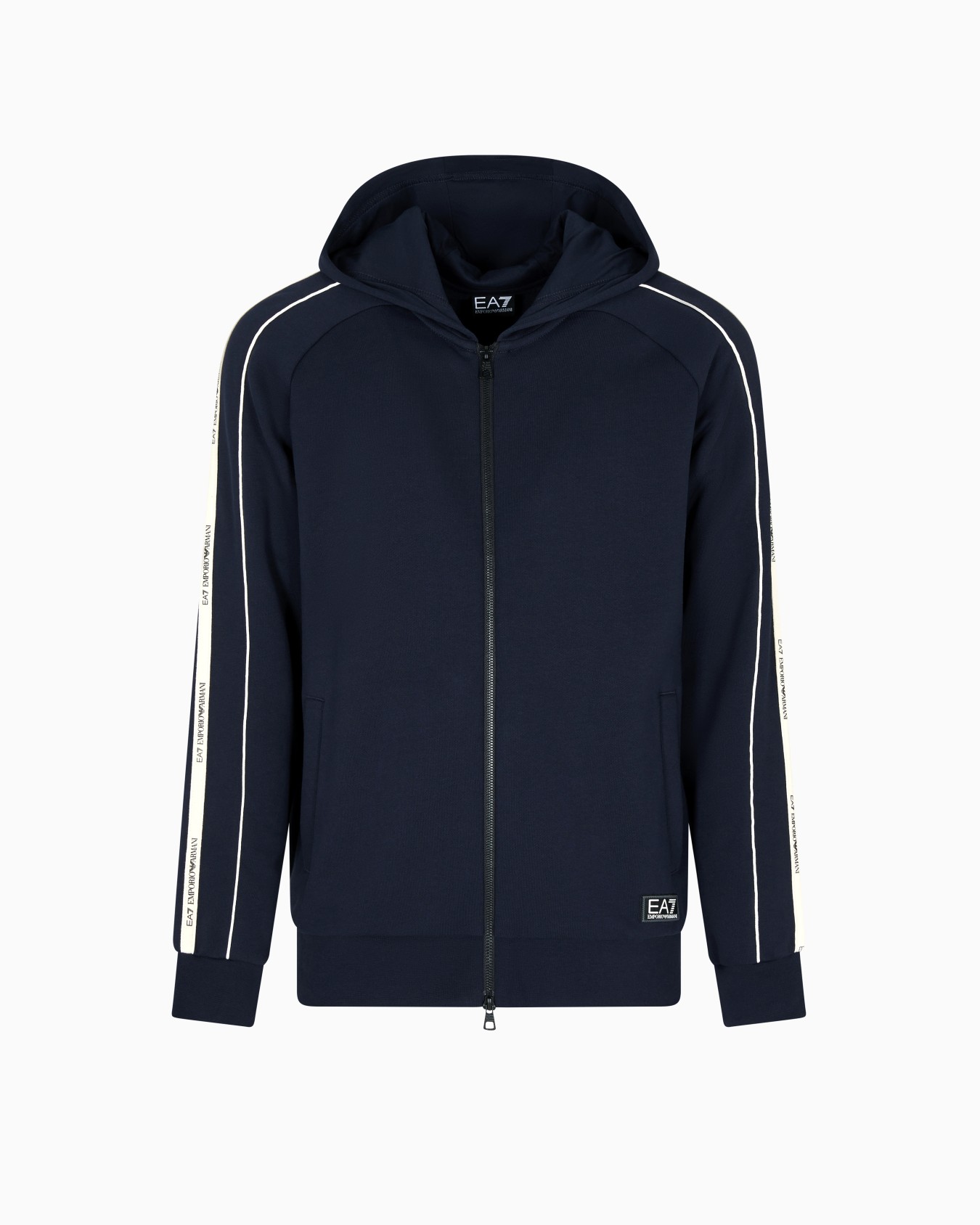 Felpa con cappuccio e zip Logo Series in misto cotone Slide 0