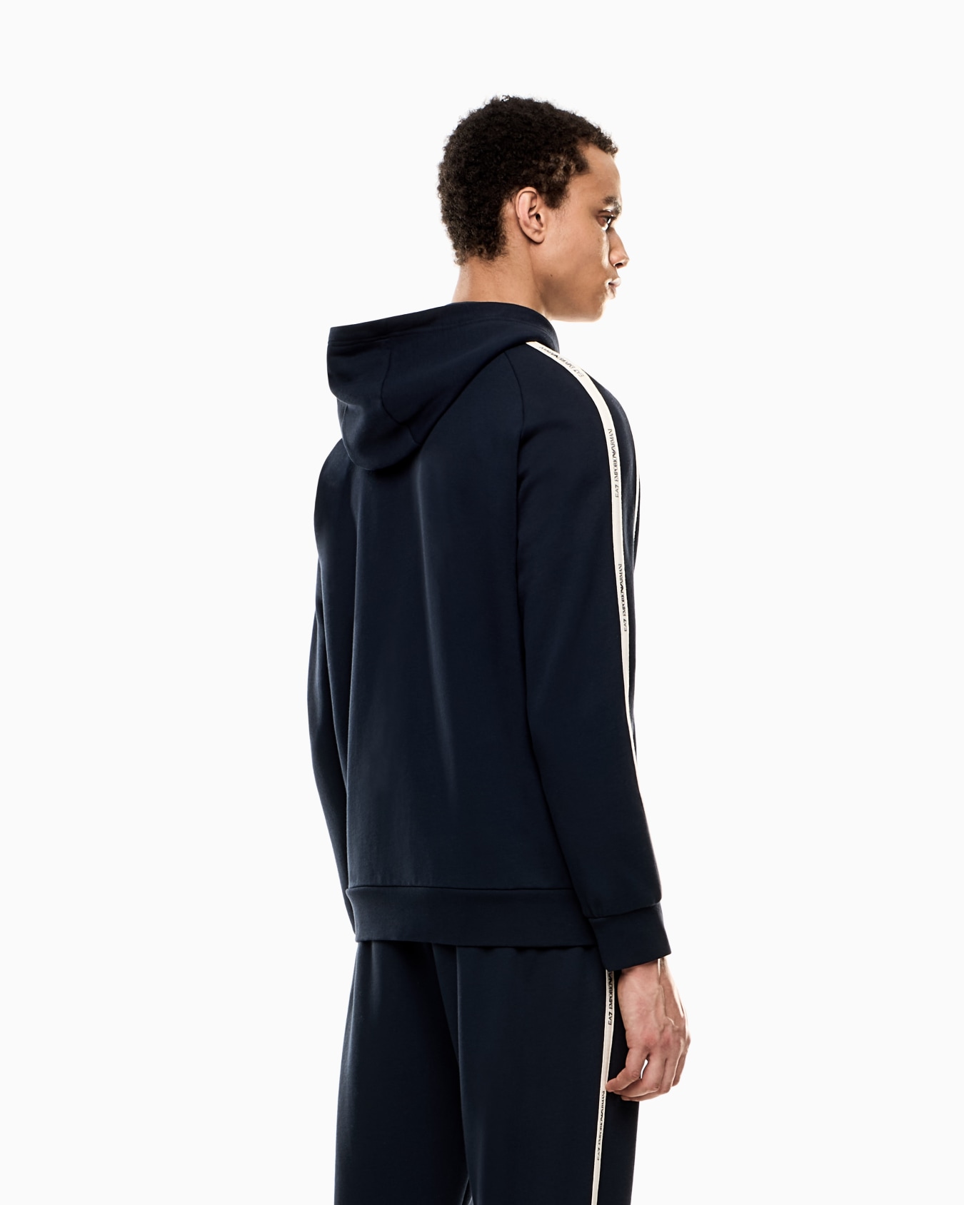 Felpa con cappuccio e zip Logo Series in misto cotone Slide 2