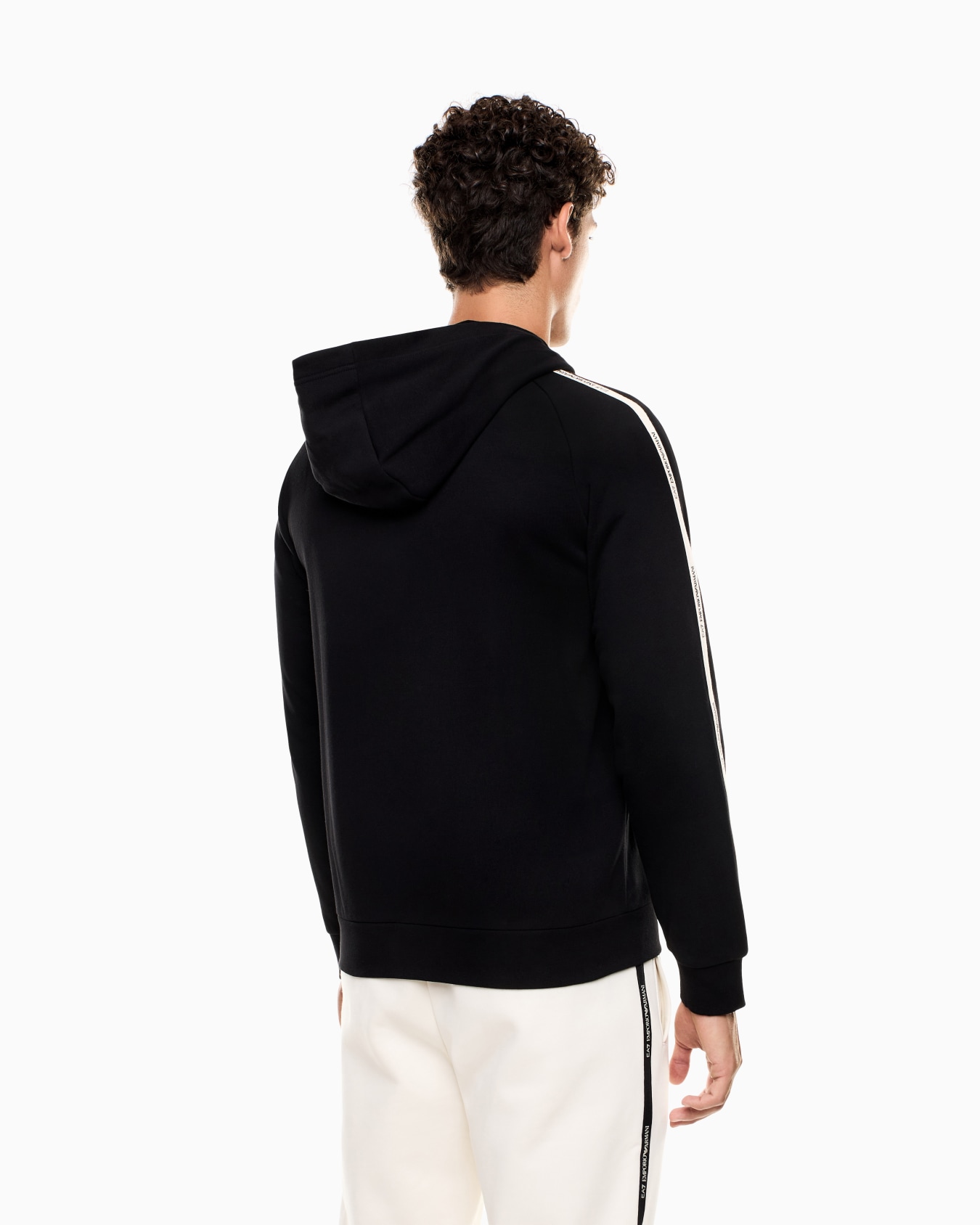 Logo Series cotton-blend hooded zip-up sweatshirt Slide 2