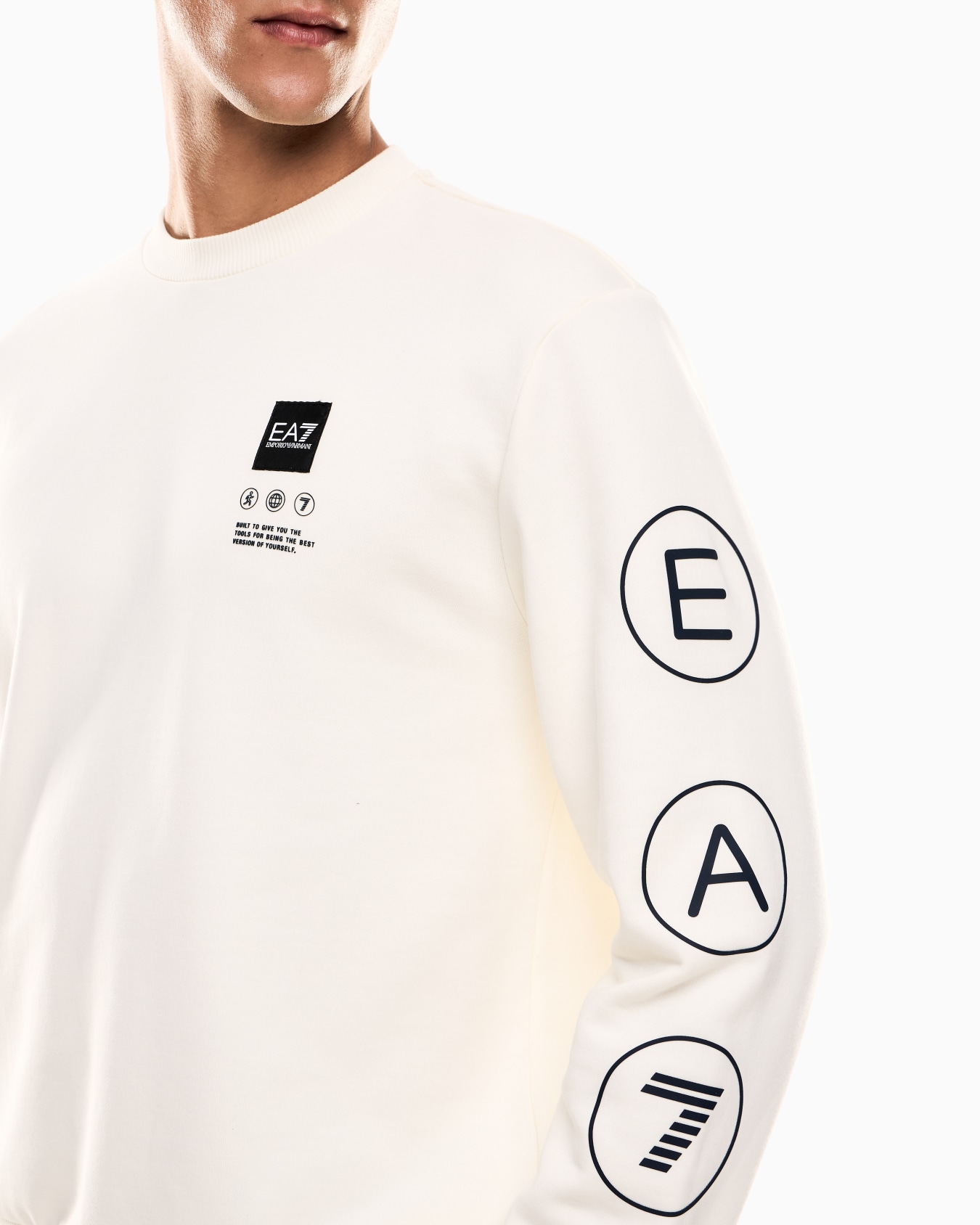 Felpa girocollo Logo Series in french terry di cotone Slide 4