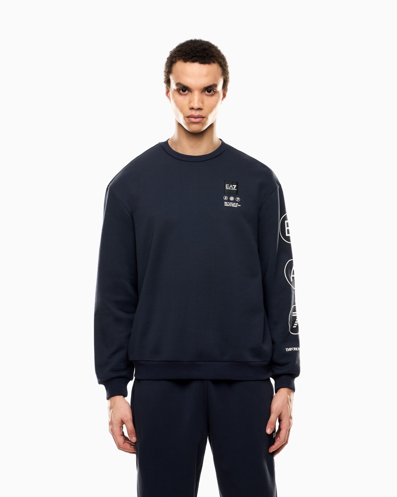 Logo Series crew-neck sweatshirt in French terry cotton Slide 3