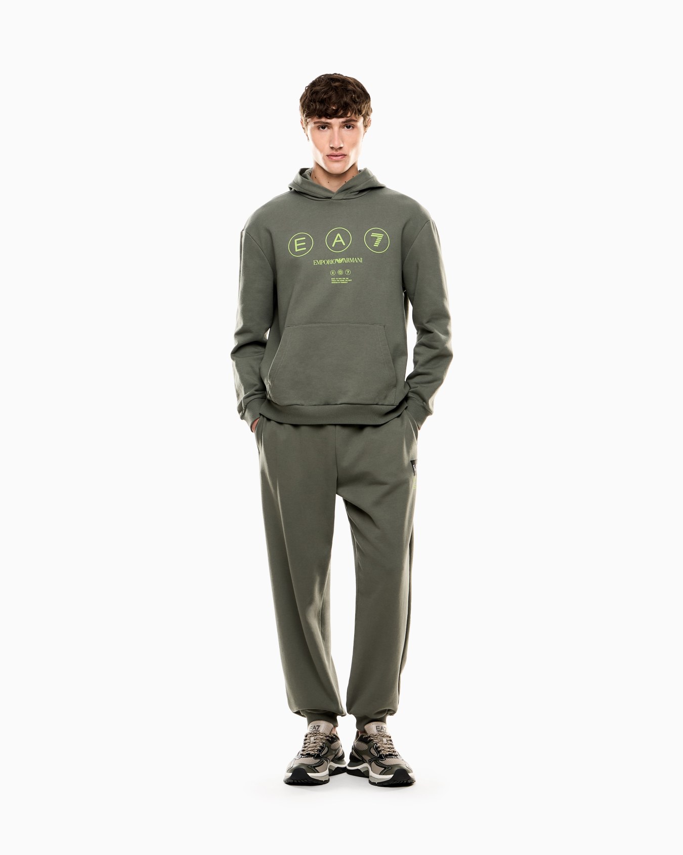 Felpa con cappuccio Logo Series in french terry di cotone Slide 1