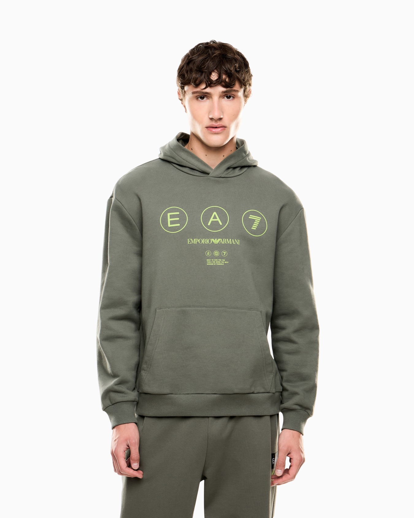 Felpa con cappuccio Logo Series in french terry di cotone Slide 3