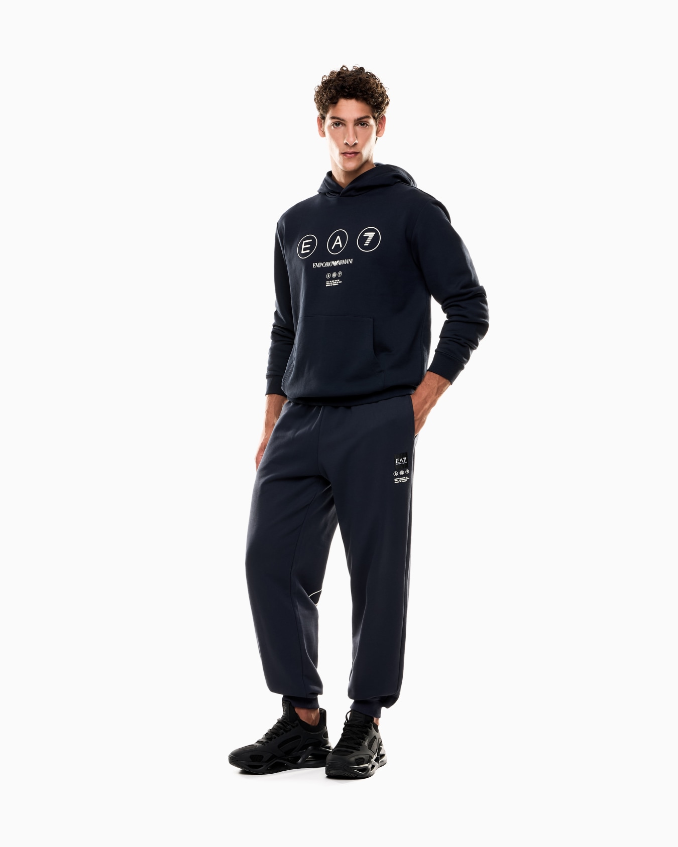 Logo Series hooded sweatshirt in French terry cotton Slide 1