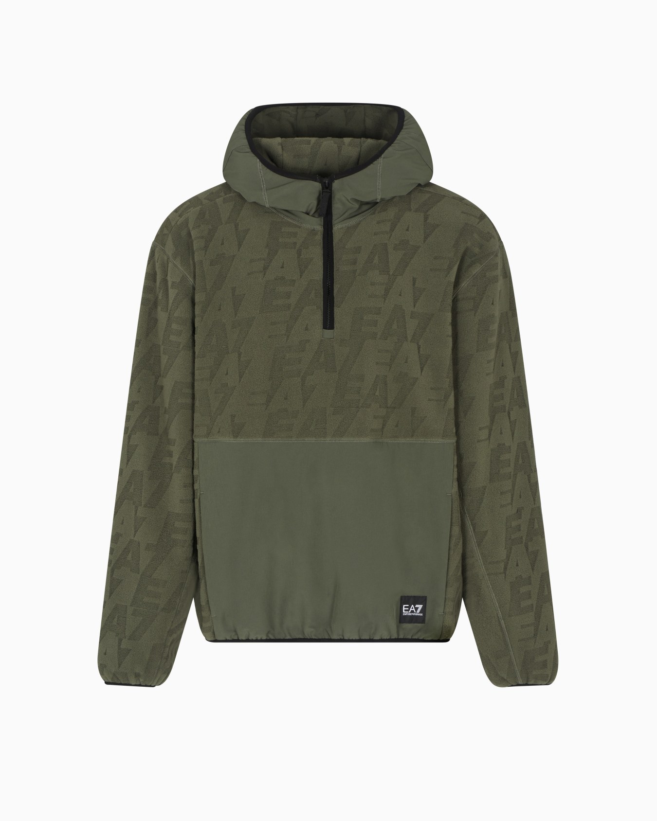 Logo Series hooded sweatshirt in polar fleece with nylon inserts Slide 0