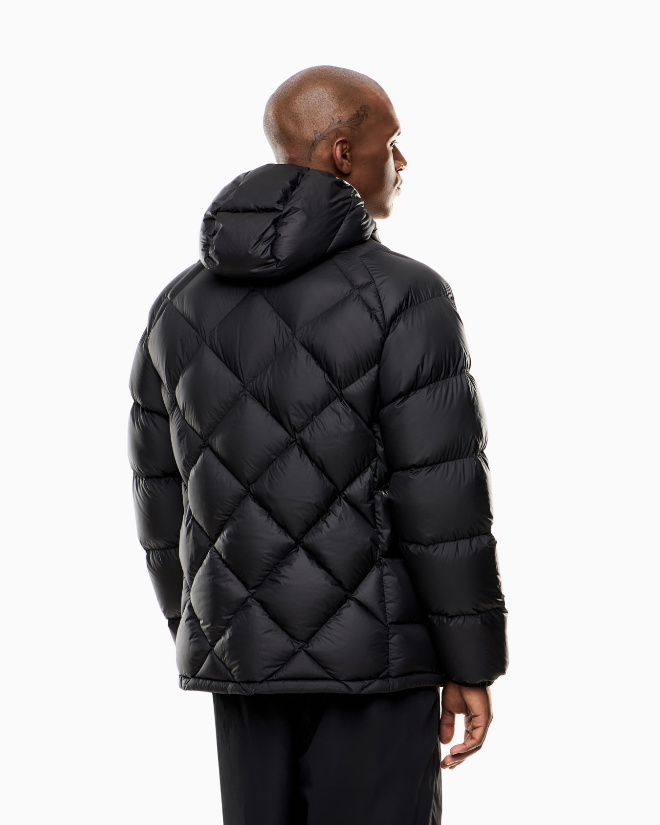 Down jacket with hood in technical fabric Slide 2