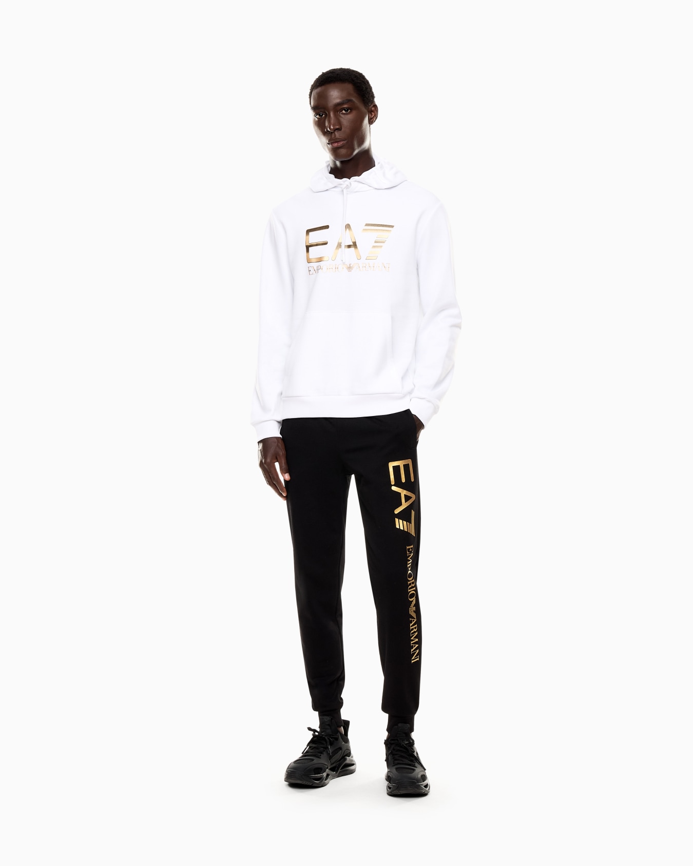 Sweat-shirt à capuche Logo Series en coton stretch avec grand logo Diapositive 1