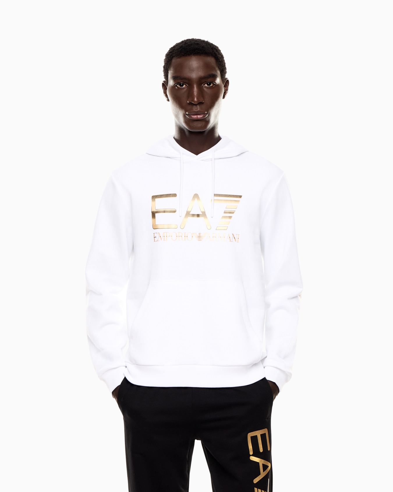 Sweat-shirt à capuche Logo Series en coton stretch avec grand logo Diapositive 3