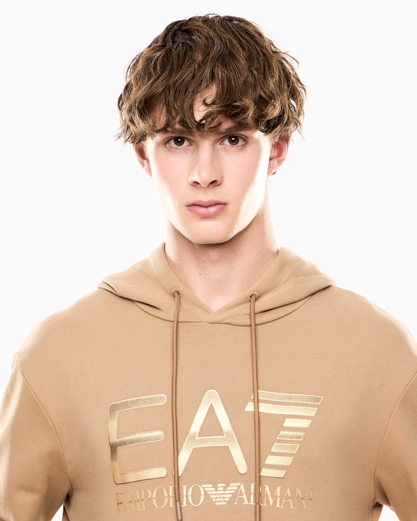 Logo Series stretch-cotton hooded sweatshirt with oversized logo Slide 4