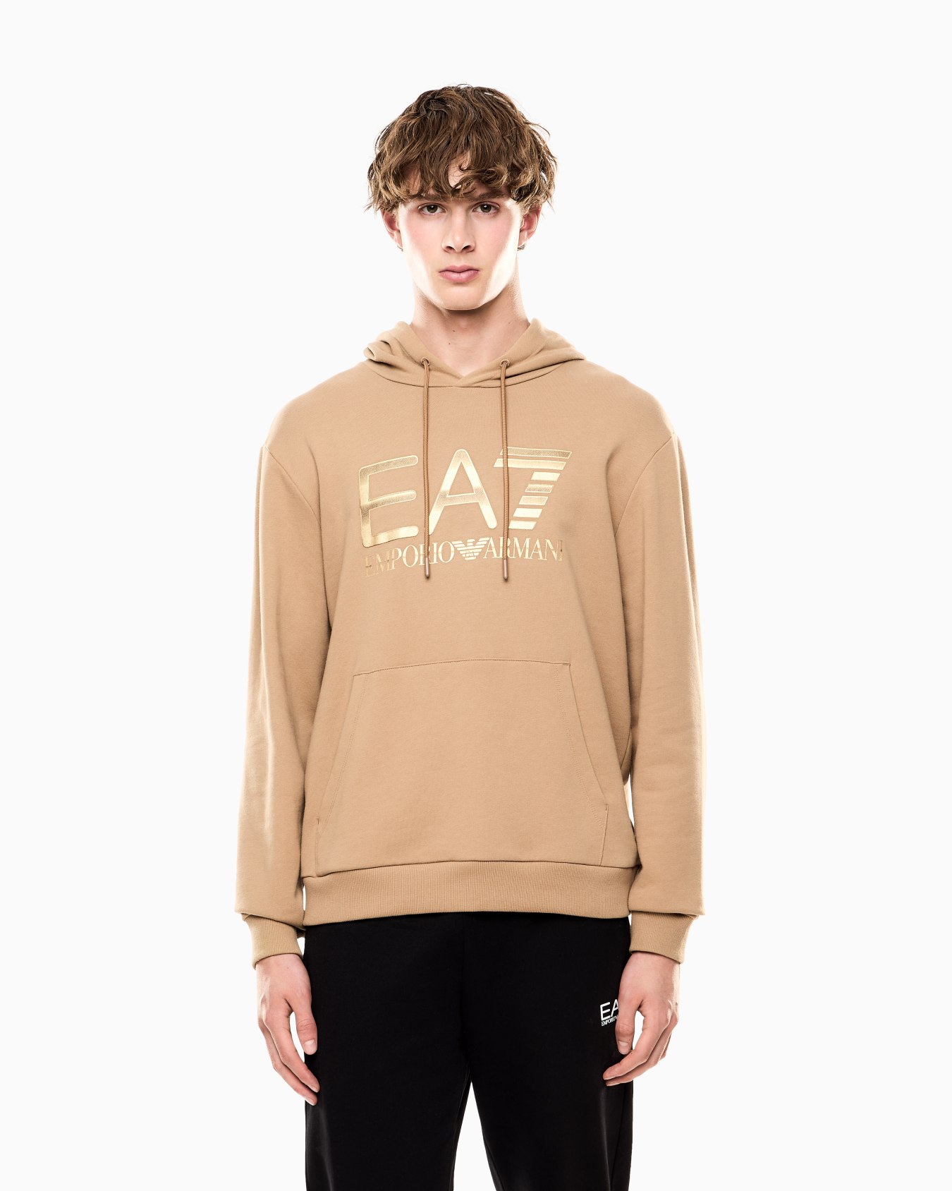 Logo Series stretch-cotton hooded sweatshirt with oversized logo Slide 3