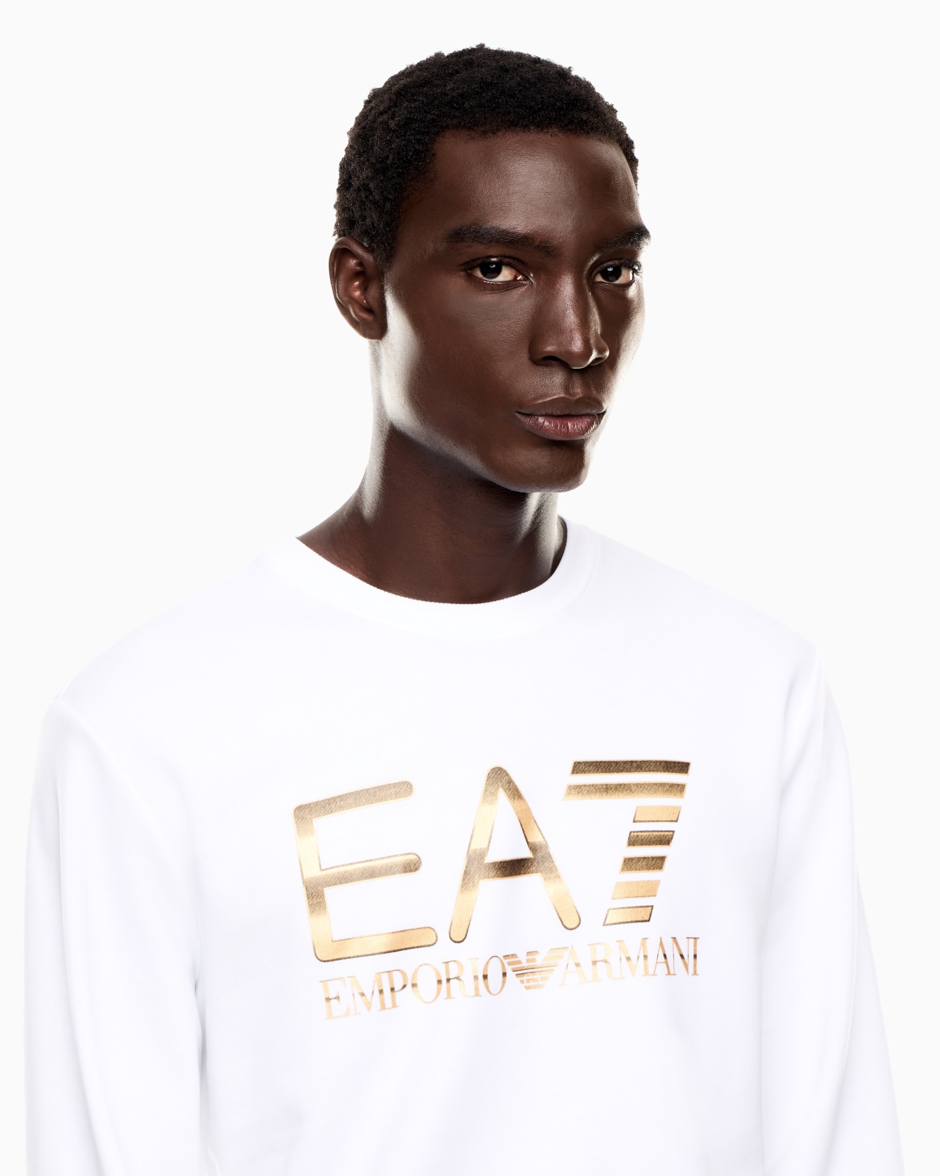 Logo Series stretch-cotton crew-neck sweatshirt with oversized logo Slide 4