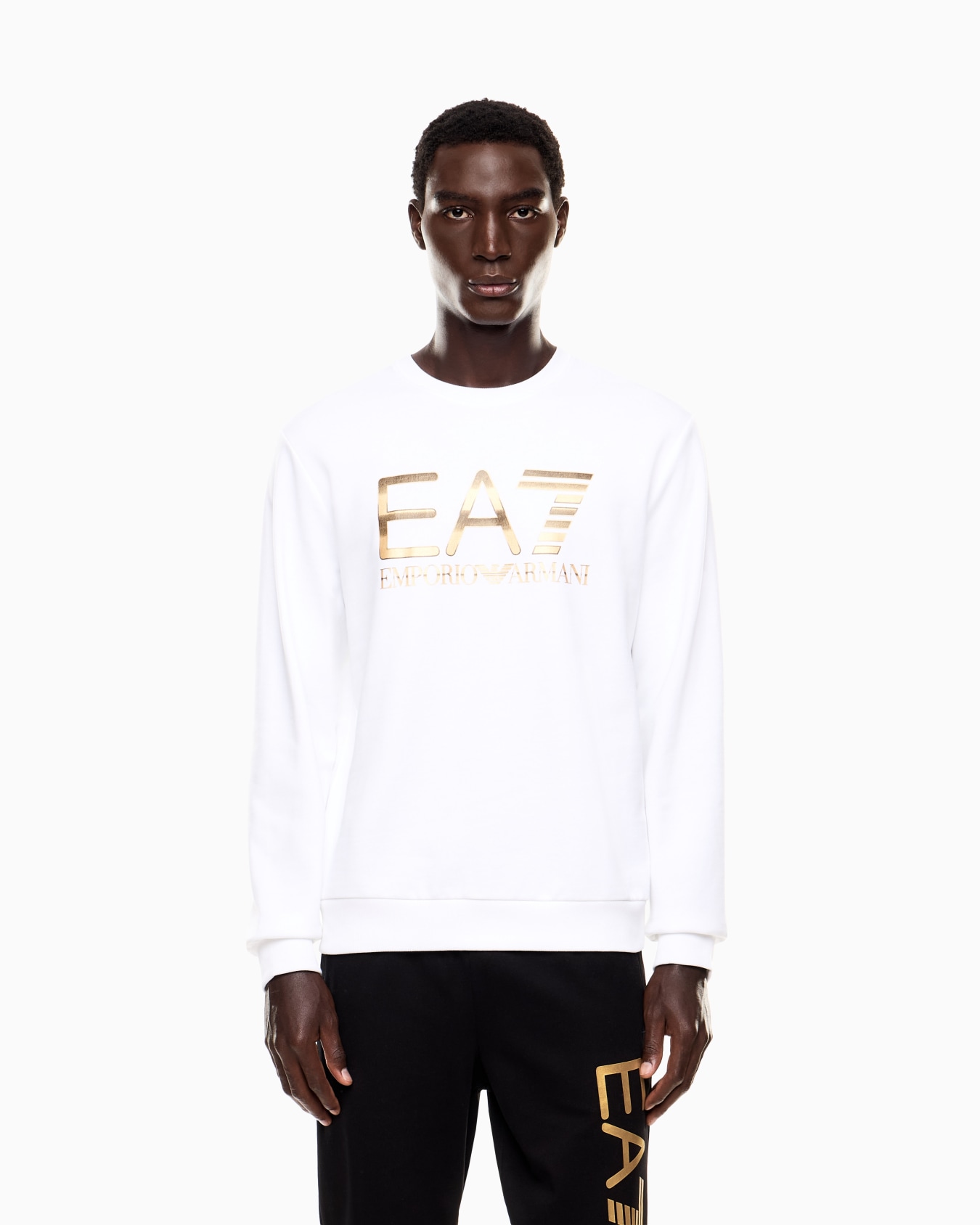Logo Series stretch-cotton crew-neck sweatshirt with oversized logo Slide 3