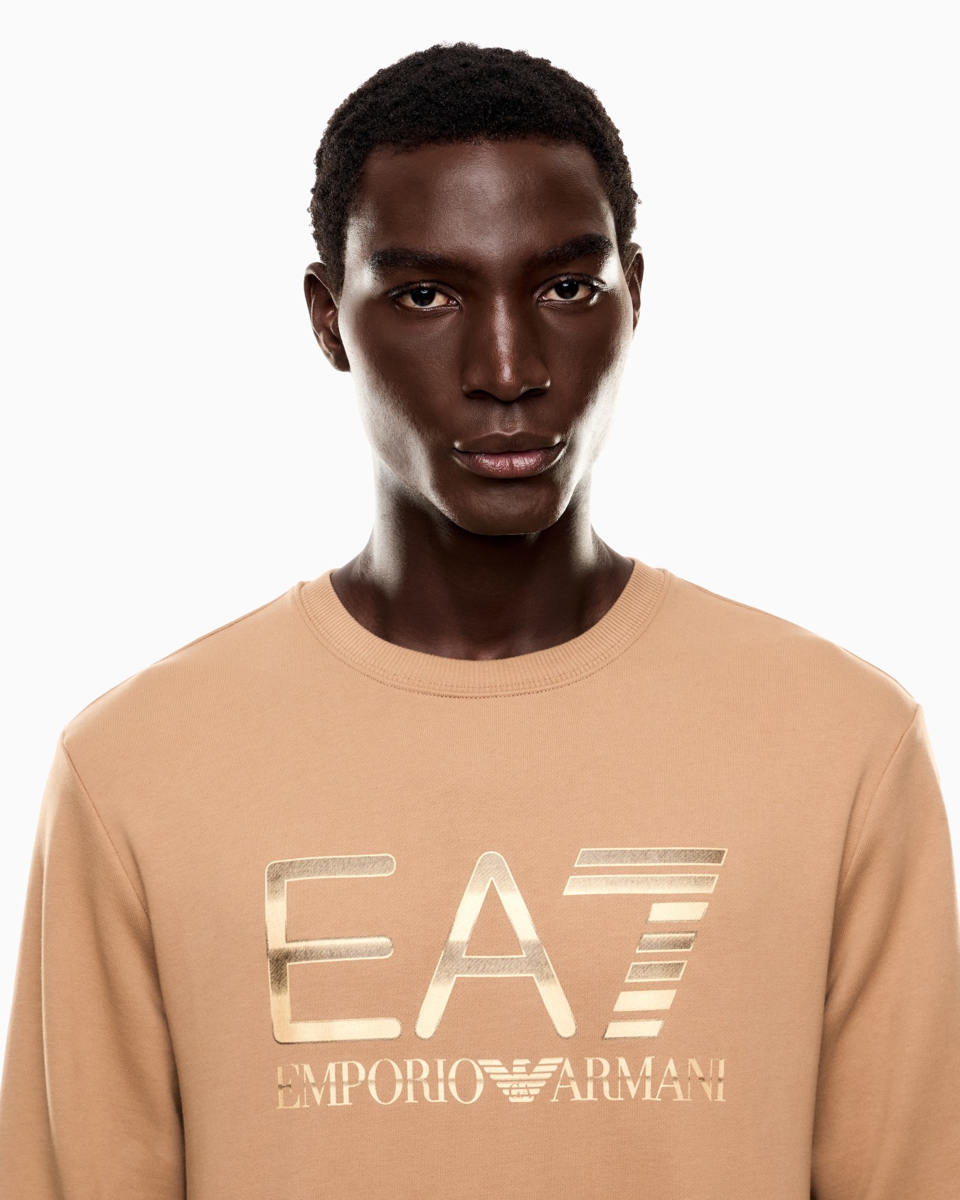 Sweat-shirt ras-du-cou Logo Series en coton stretch avec grand logo Diapositive 4