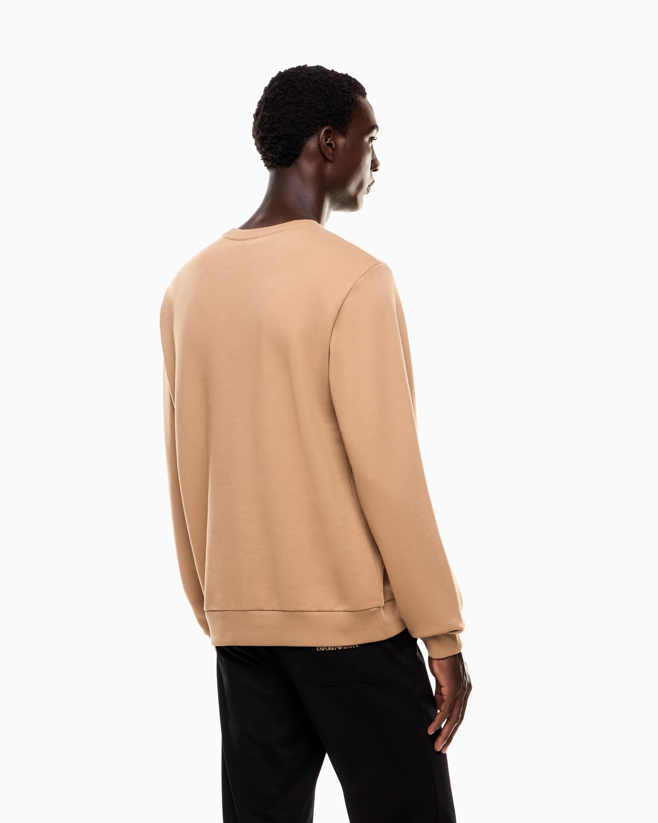 Sweat-shirt ras-du-cou Logo Series en coton stretch avec grand logo Diapositive 2