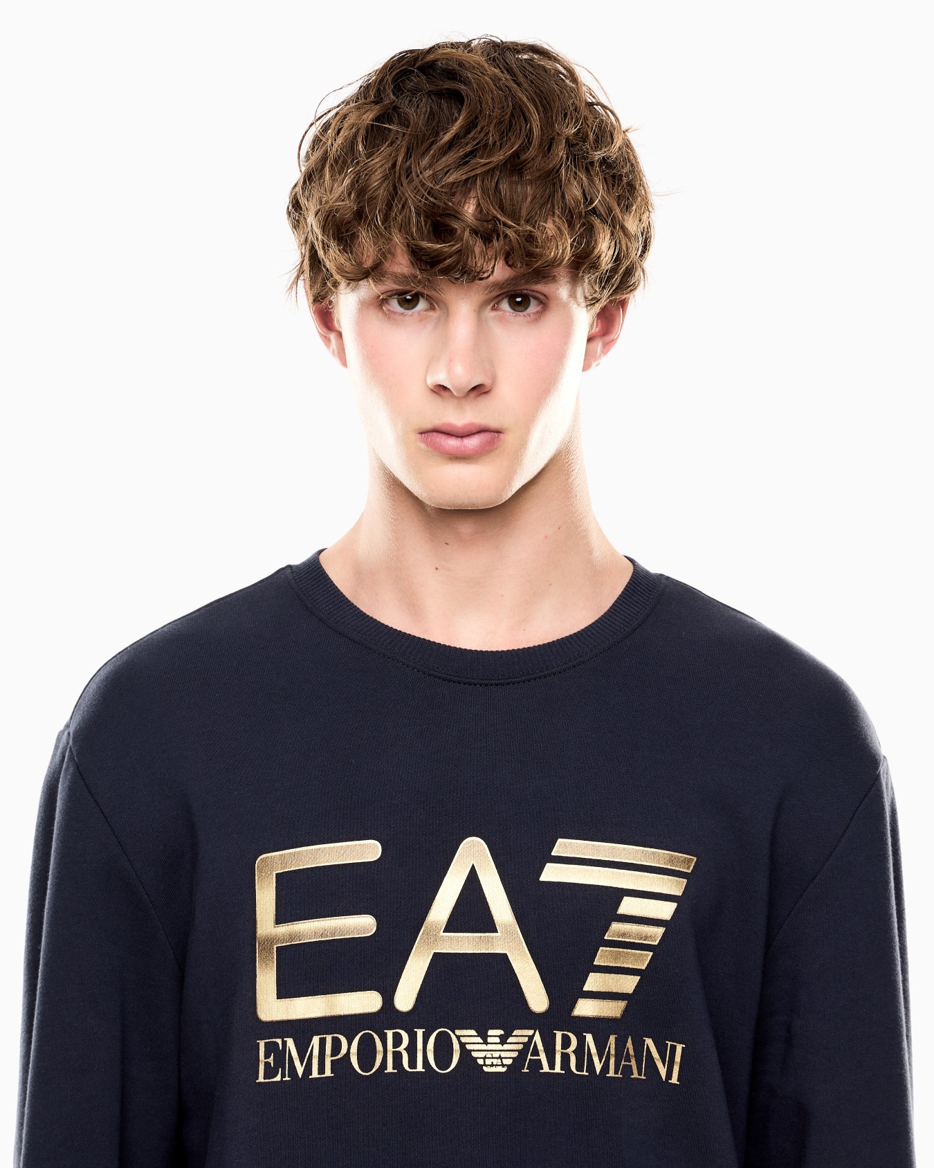 Logo Series stretch-cotton crew-neck sweatshirt with oversized logo Slide 4