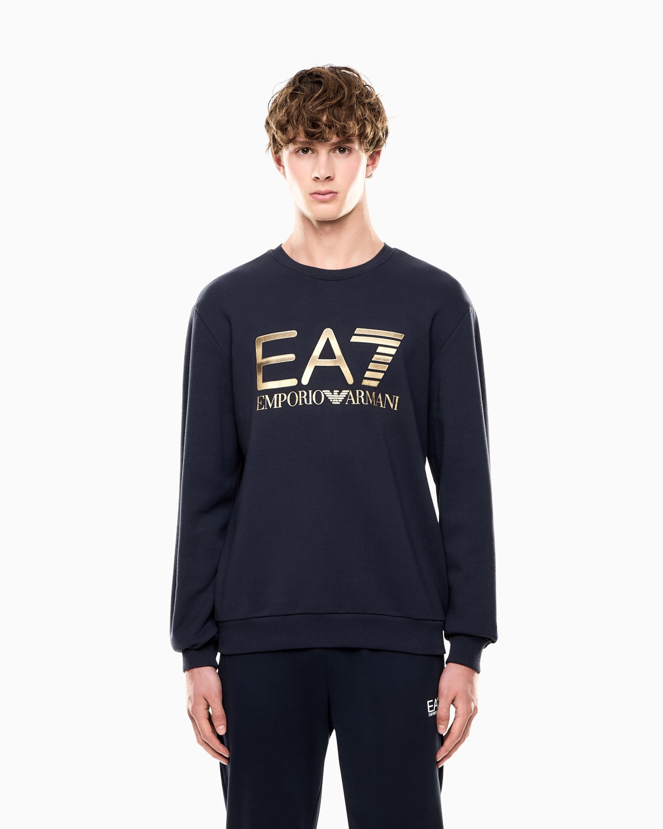 Logo Series stretch-cotton crew-neck sweatshirt with oversized logo Slide 3
