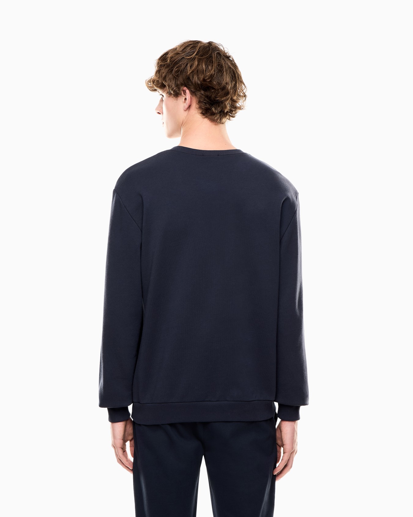 Logo Series stretch-cotton crew-neck sweatshirt with oversized logo Slide 2
