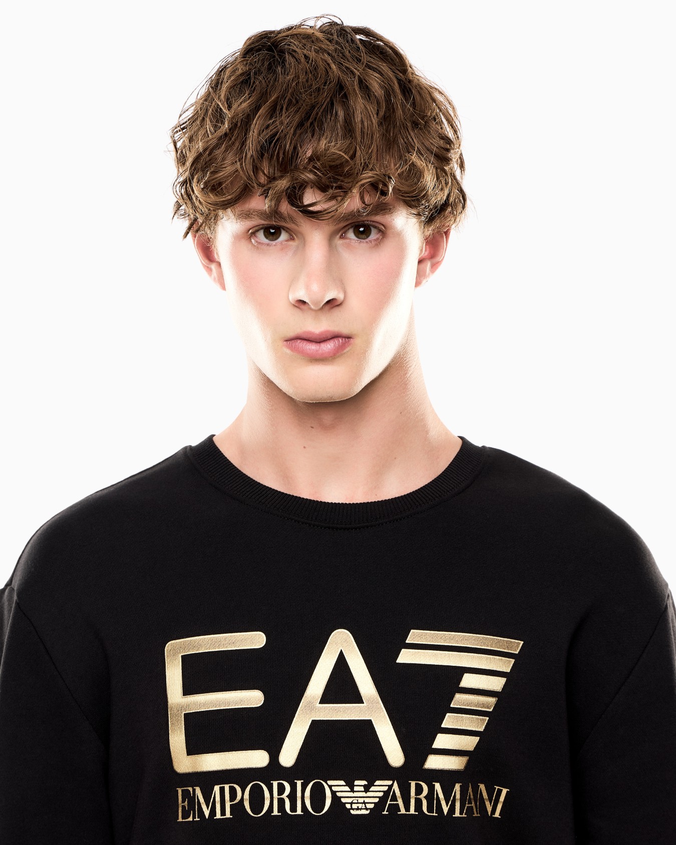 Felpa girocollo Logo Series in cotone stretch con maxi logo Slide 4