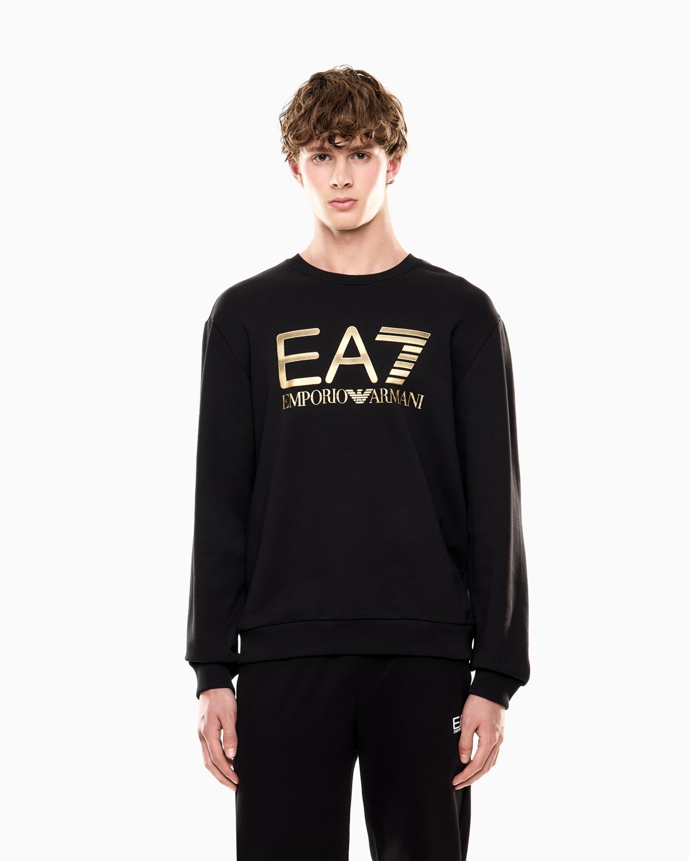 Felpa girocollo Logo Series in cotone stretch con maxi logo Slide 3
