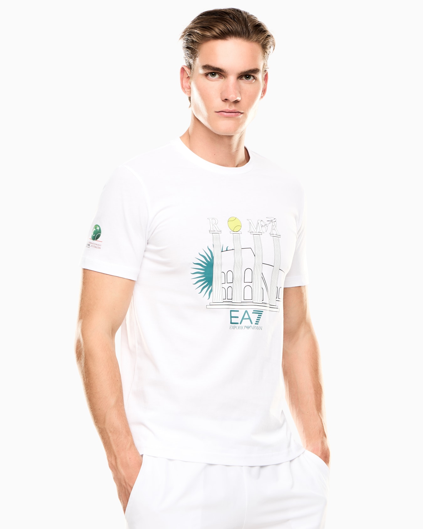 Italian Open cotton crew-neck T-shirt Slide 6
