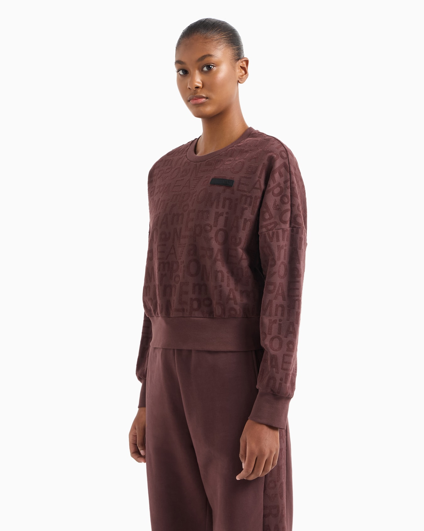 Graphic Series crew-neck sweatshirt in stretch modal and organic cotton Slide 1