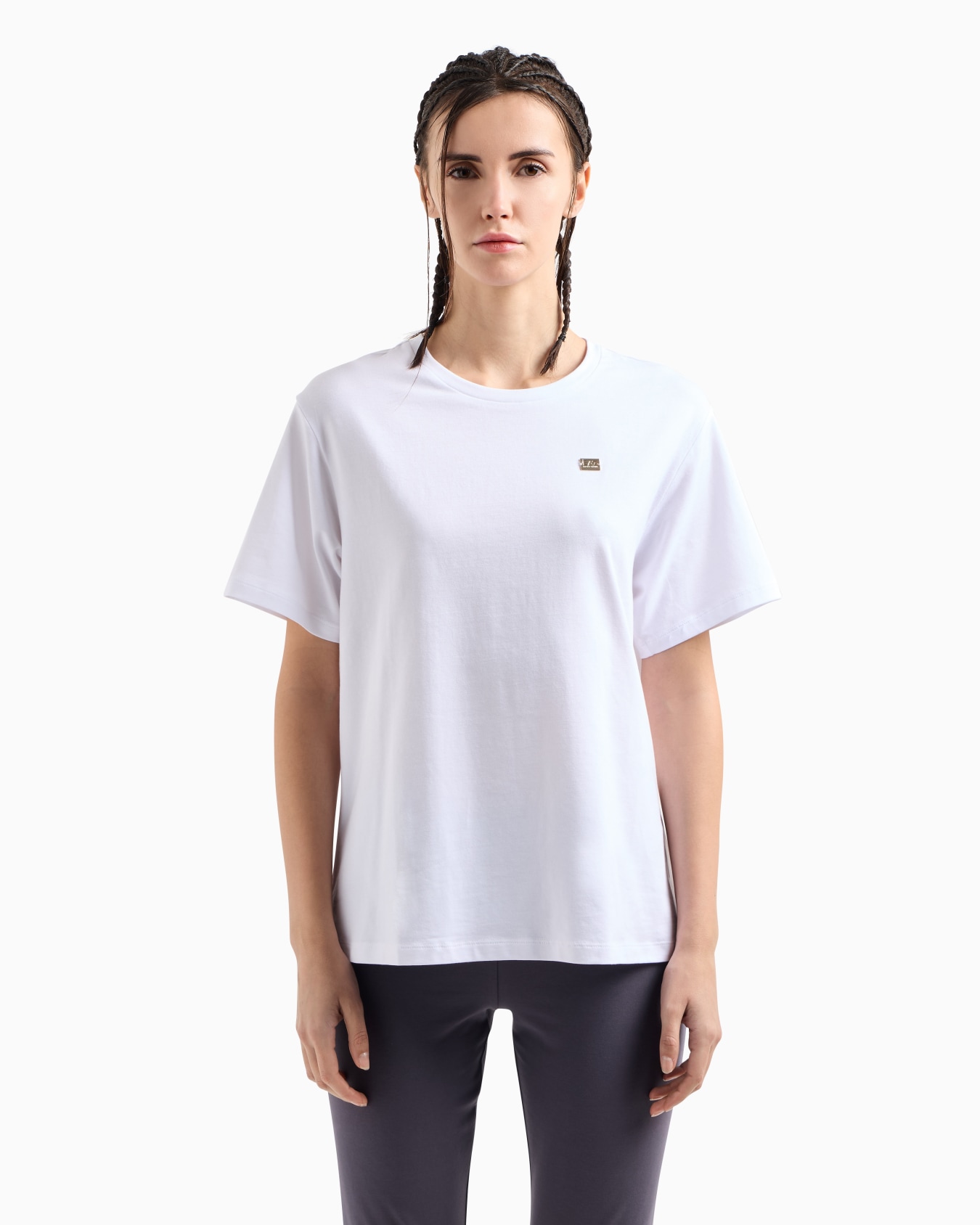 Core Lady stretch cotton jersey crew-neck T-shirt Slide 3